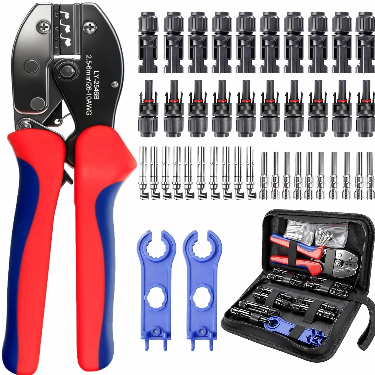 Set Crimpadora Solar para Cables PV 2,5/4/6 mm² con Conectores Fotovoltaicos
