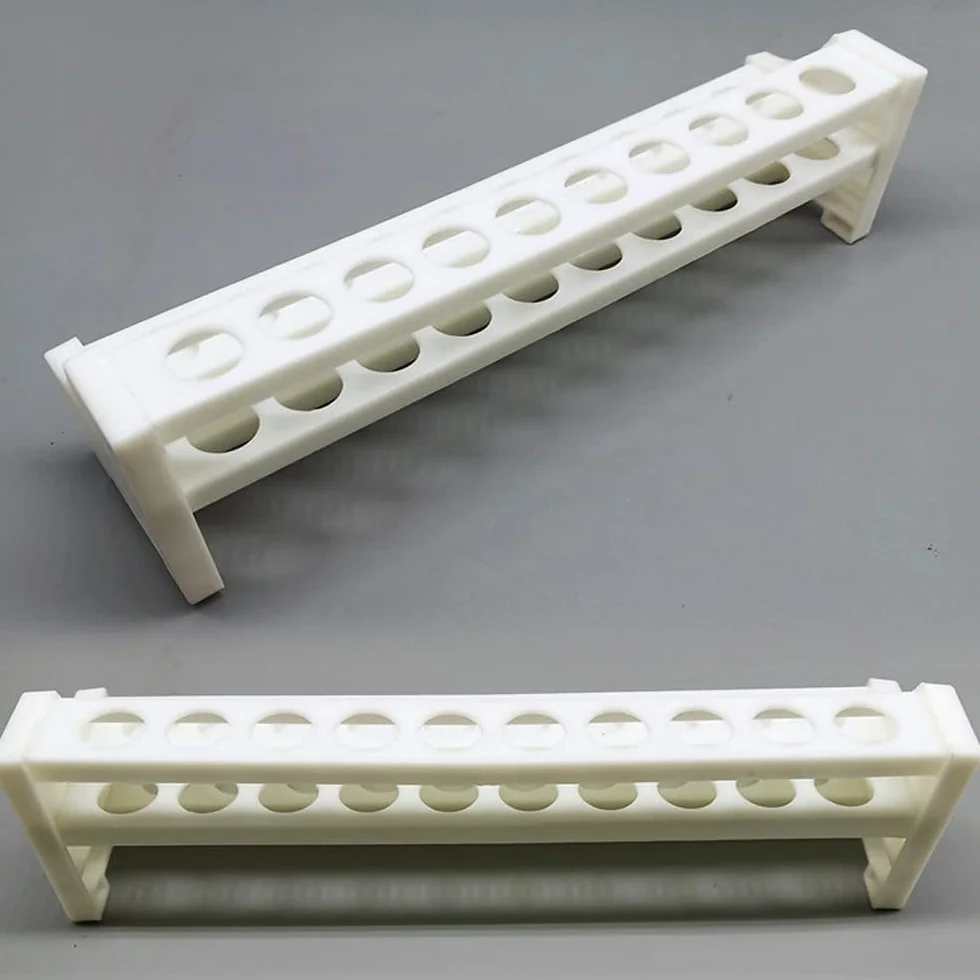 Soporte de Tubo de Ensayo de Plástico Blanco 2 Capas para 15mm Tubo de Ensayo