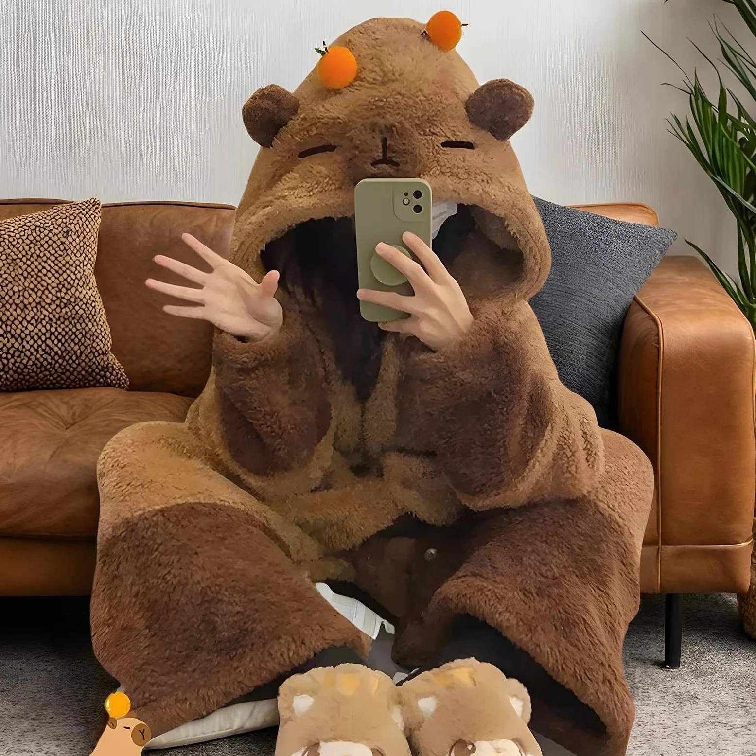 Cómodo pijama de una sola pieza, pijama de cosplay, pijama de cosplay para adultos, pijama de capibara acogedor y suave para cosplay, cómodo pijama de animales, ideal para dormir y relajarse en casa