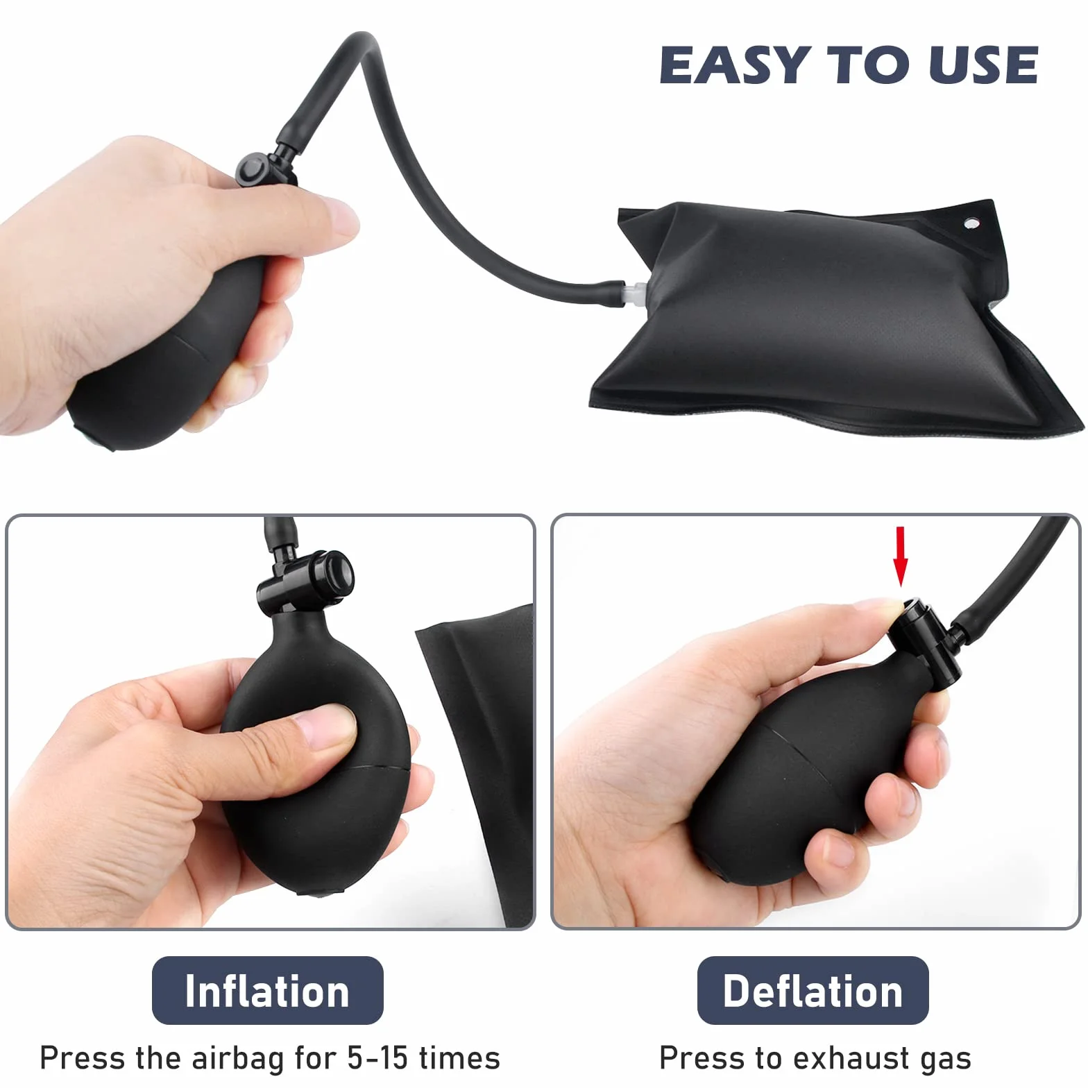 Nizirioo Air Pump Wedge 4 Piezas, Bomba De Aire Cuña, Cuña De Aire De Bomba Con Herramienta Alineación Roja Para Puerta Ventana