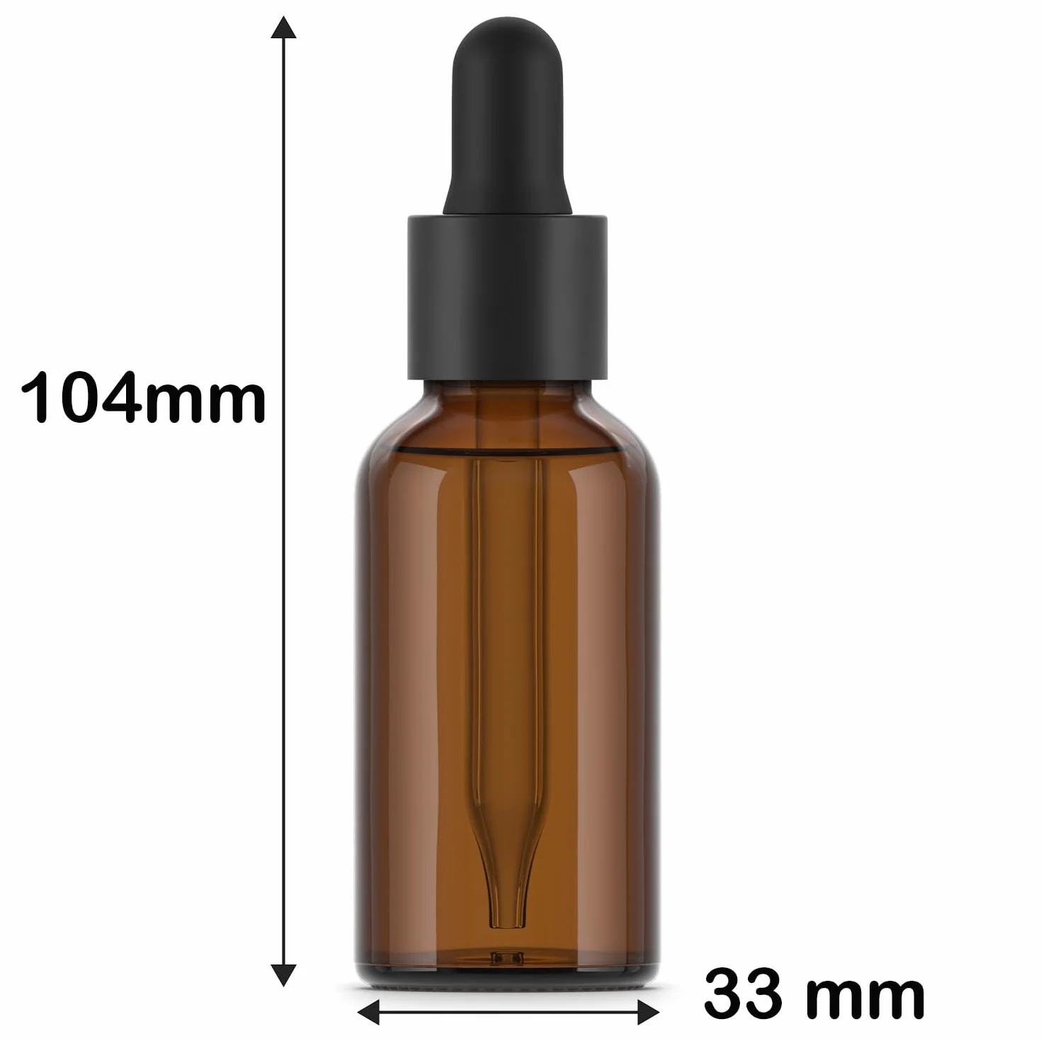 Botellas de Vidrio Ámbar 30 ml con Pipeta Cuentagotas - 100 Frascos