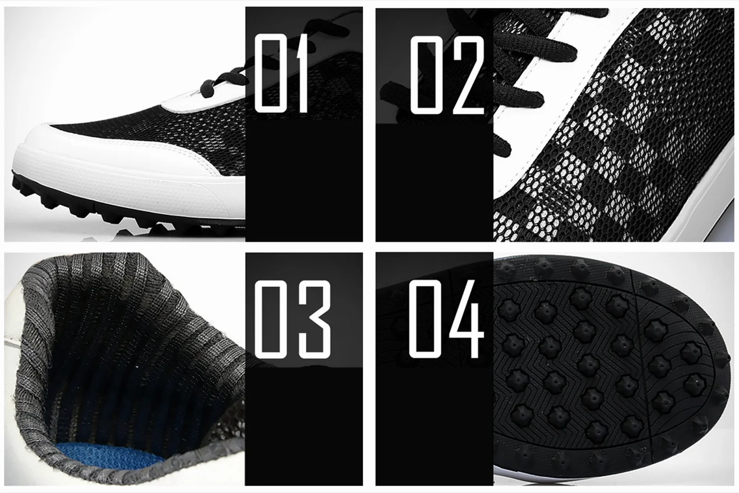 Zapatos de Golf de Malla Transpirable Spikeless para los Hombres