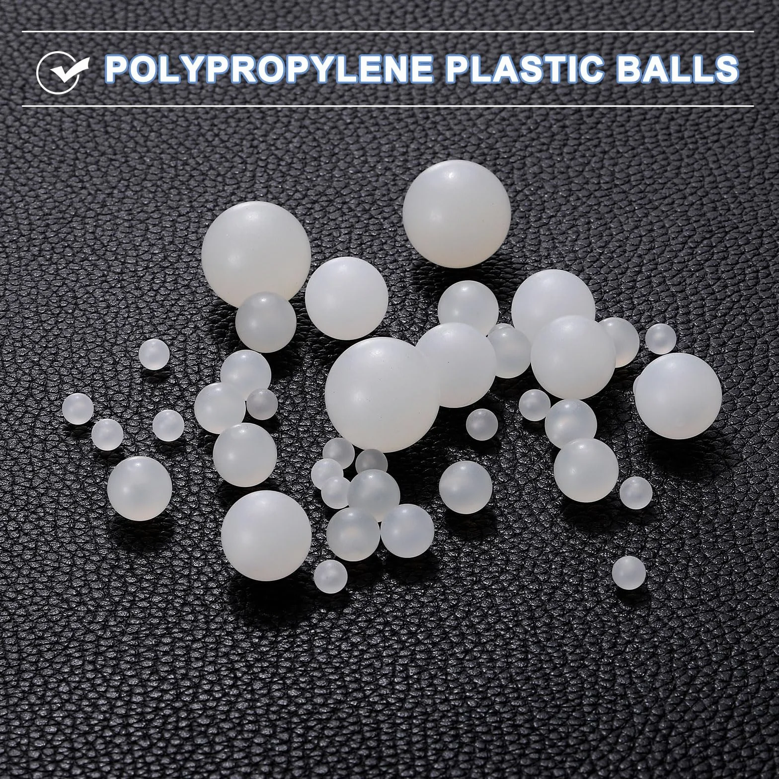 sourcing map 20 bolas de rodamiento de plástico PP 20 mm, bolas sólidas de precisión, blanco