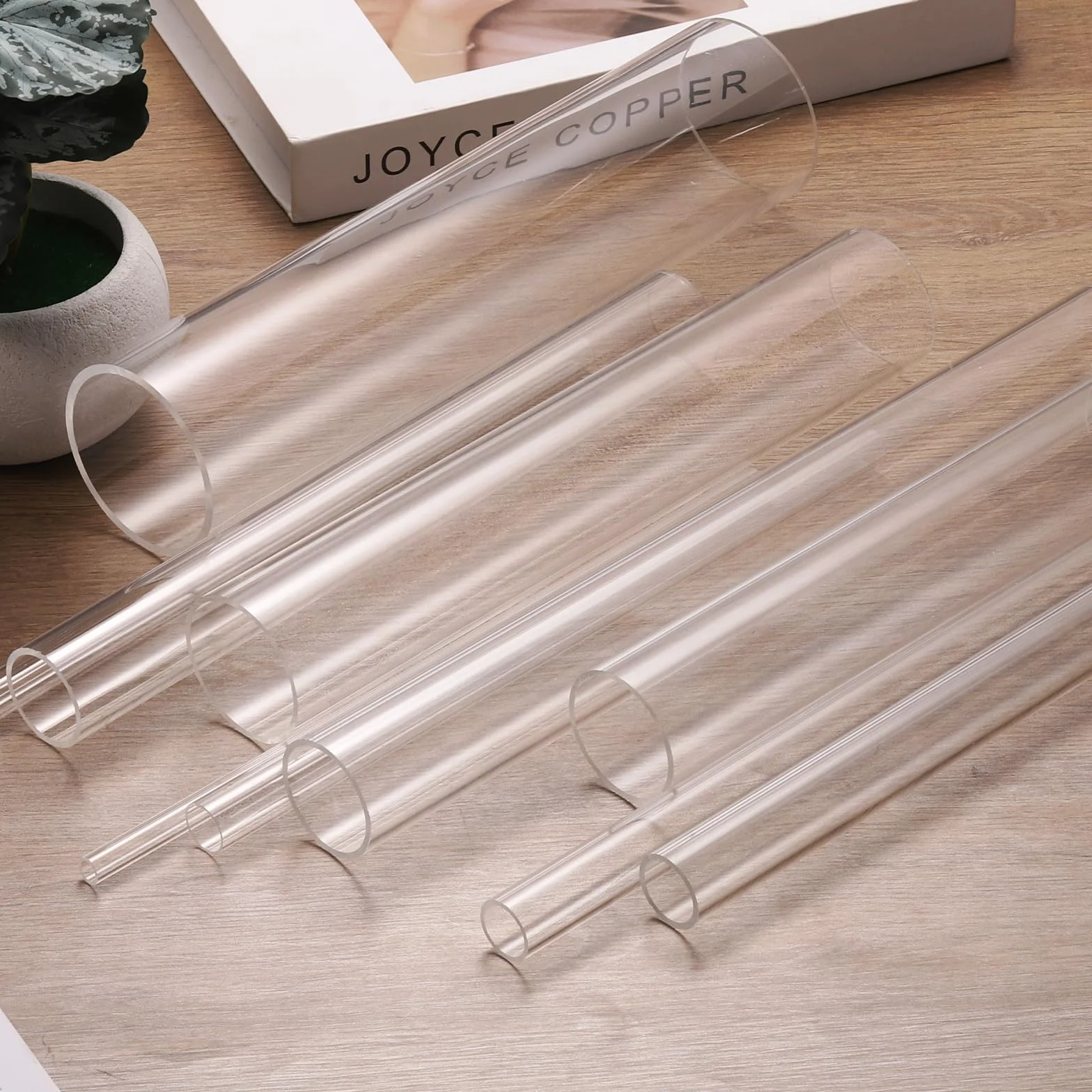 Tubo Rígido De Acrílico Transparente 193 mm DI x 200 mm DE 6" Policarbonato Tubería Plástico