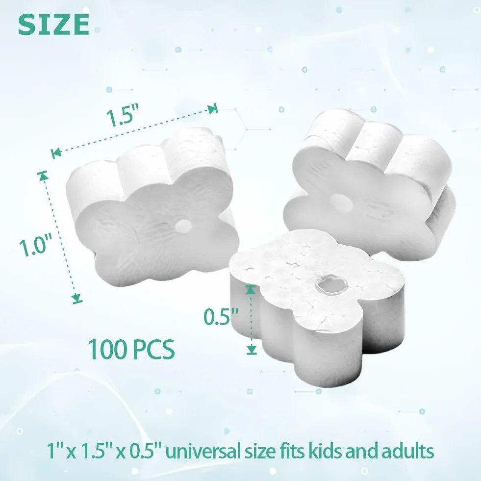 100 piezas Bloques de mordedura dental desechables - Abridor de apoyos de boca de espuma EPP para niños y adultos
