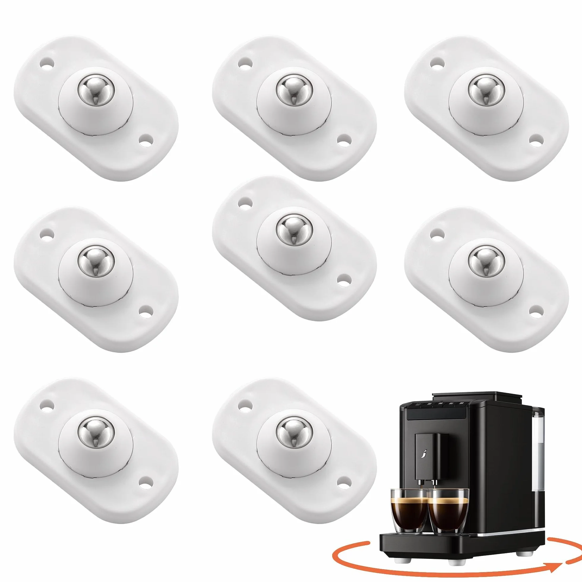 Mini Ruedas Adhesivas Giratorias Juego De 8 Para Electrodomésticos Pequeños Muebles Cocina Cajones
