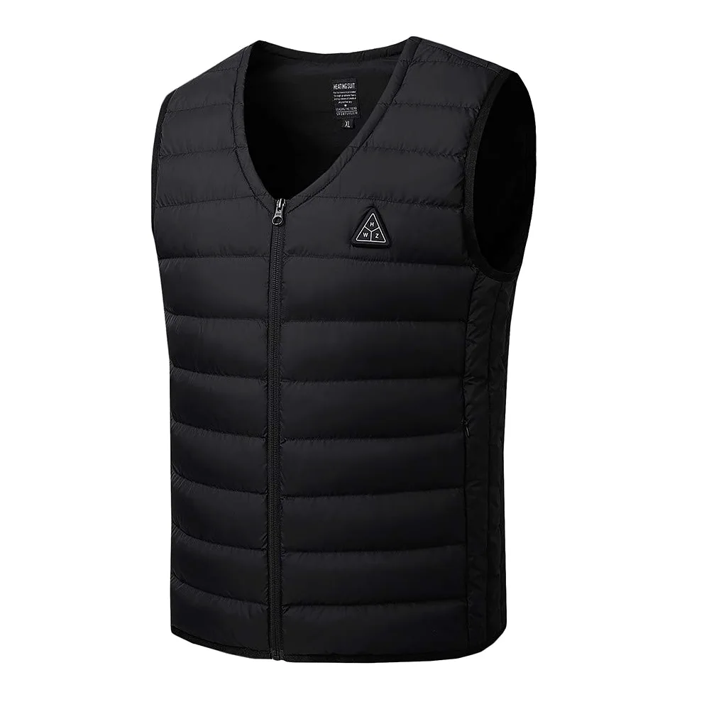 Chaleco calefactable unisex, chaqueta térmica, chaqueta calefactable con carga USB, chaqueta de plumón eléctrica con 8 zonas de calentamiento y 3 niveles de calor, chaqueta de invierno (sin batería