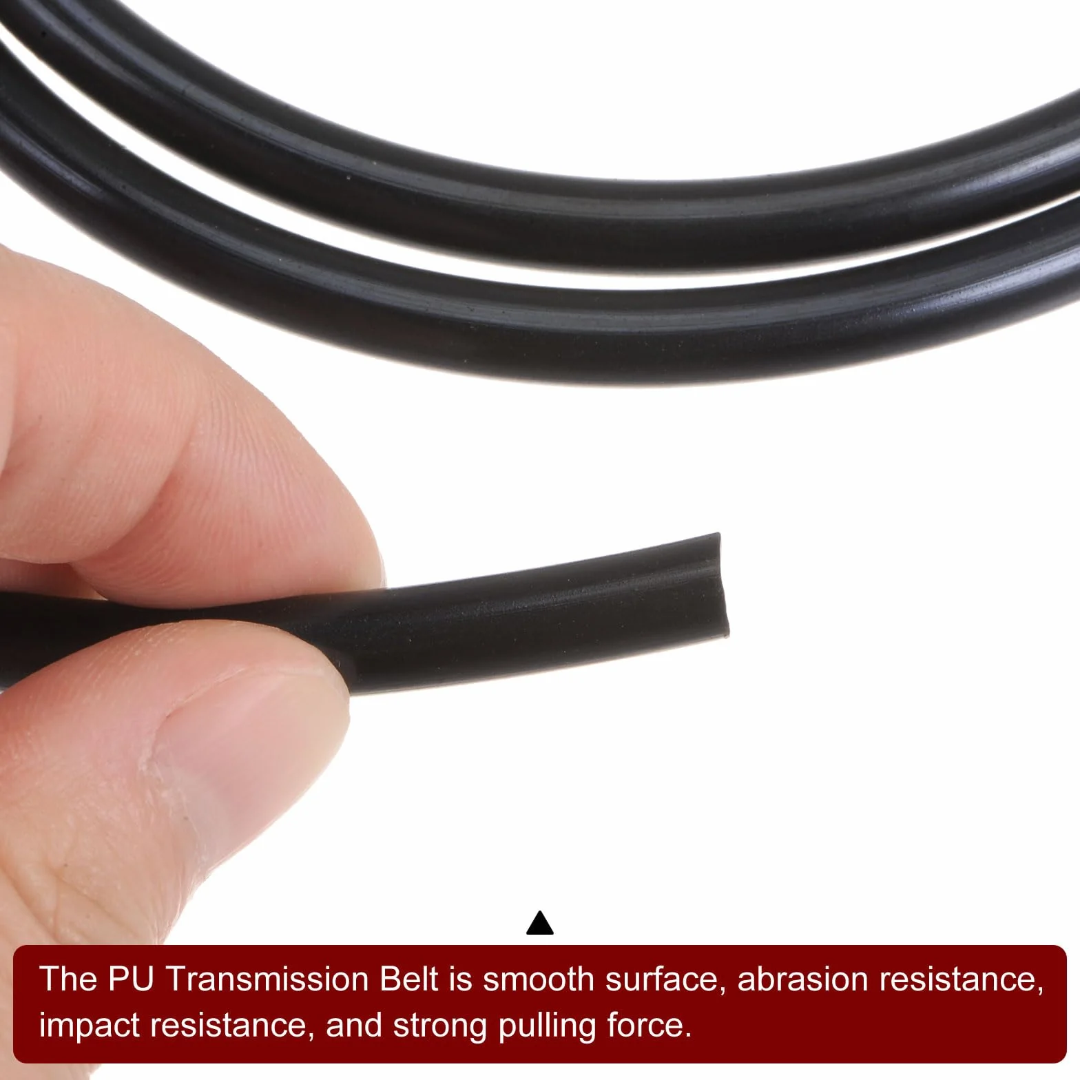 QUARKZMAN PU Transmisión Correa Poliuretano Redonda 6mm Diámetro 1 Metro Longitud Negro