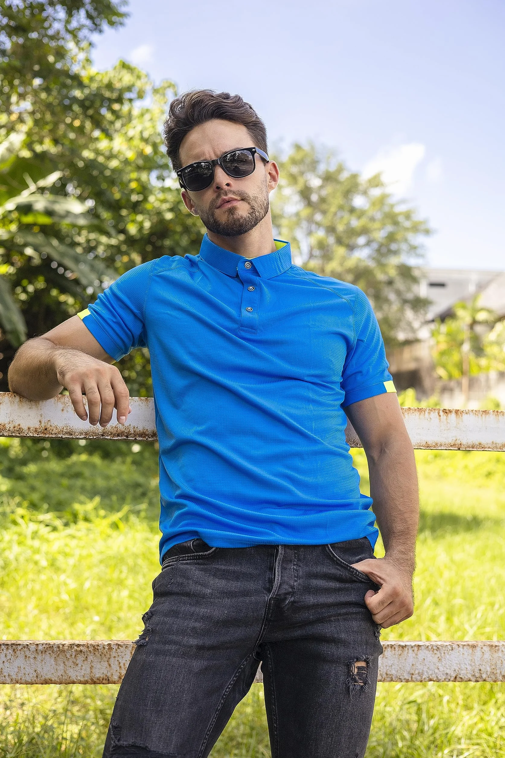 HUAKANG 3 Piezas Polo Hombre Manga Corta Deporte Ocio Secado Rápido Transpirable Camiseta Golf Polos Hombre
