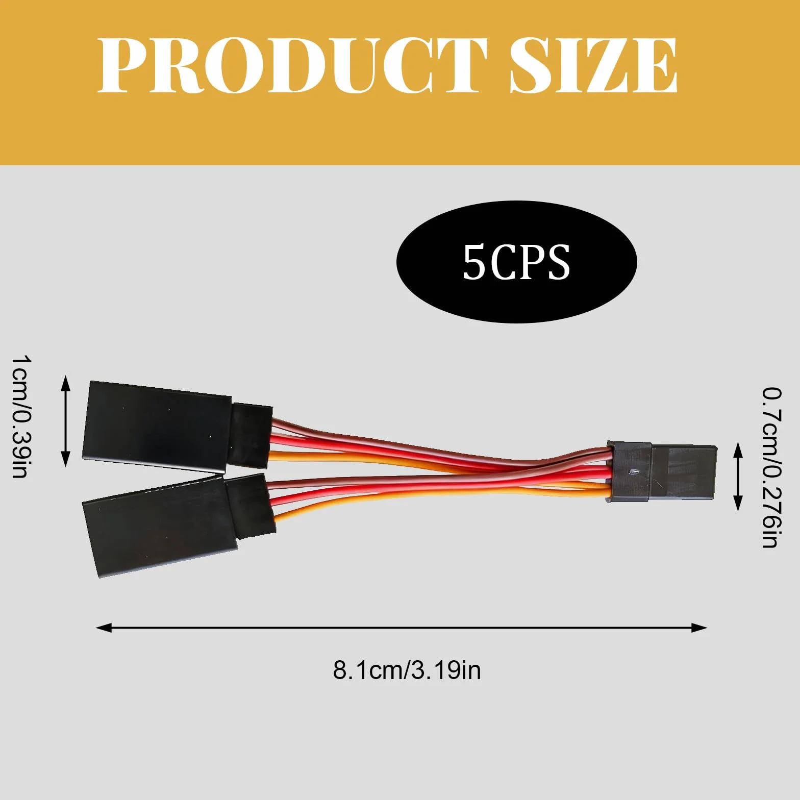 5 Unidades Cable Divisor Y para Servo 20AWG - Cable de Extensión para Receptor RC - Compatible con Futaba, JR, Hitec - 7 cm