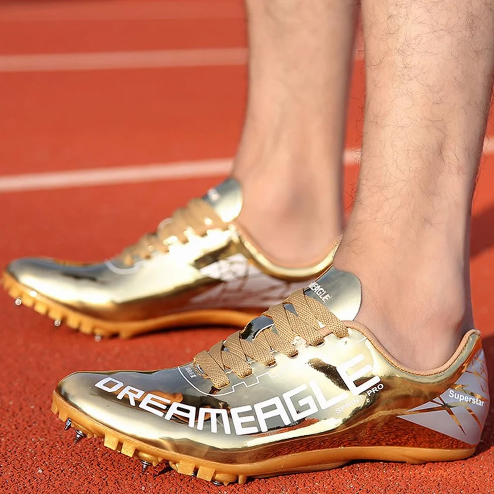 Zapatillas de Atletismo Hombre 7 Clavos, Zapatos de Carreras Transpirable Antideslizante, Zapatos Salto Largo Training