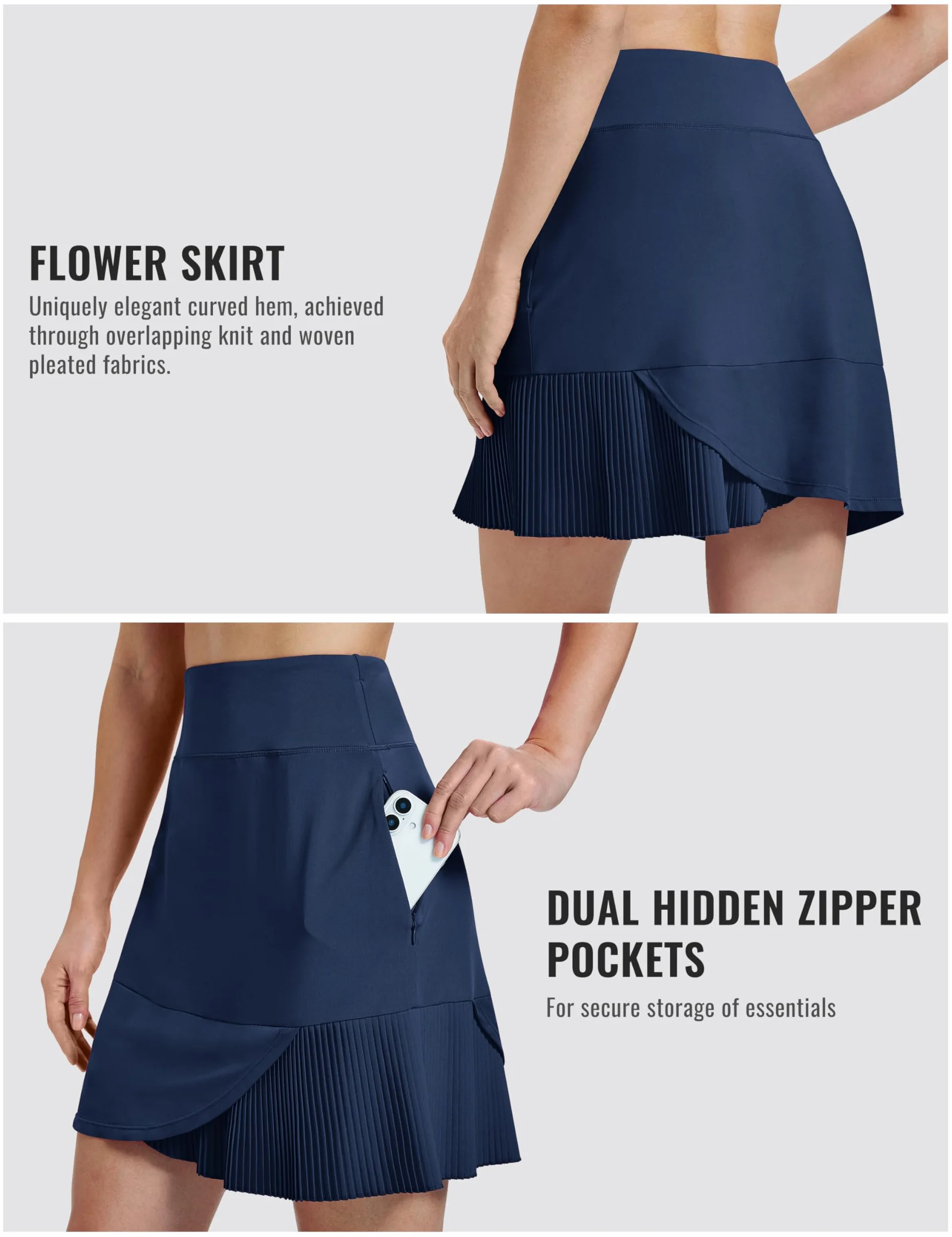 MoFiz Falda Tenis para Mujer con Pantalones Cortos Falda Deportiva Plisada con Bolsillos para Golf Senderismo y Deportiva Ciclismo S-3XL