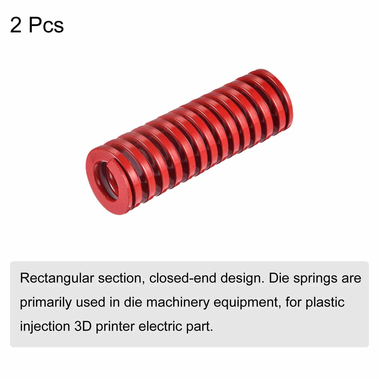 sourcing map 3D Impresora Troquel Resorte, 2uds TM 20mm OD 65mm Largo Espiral Compresión Rojo