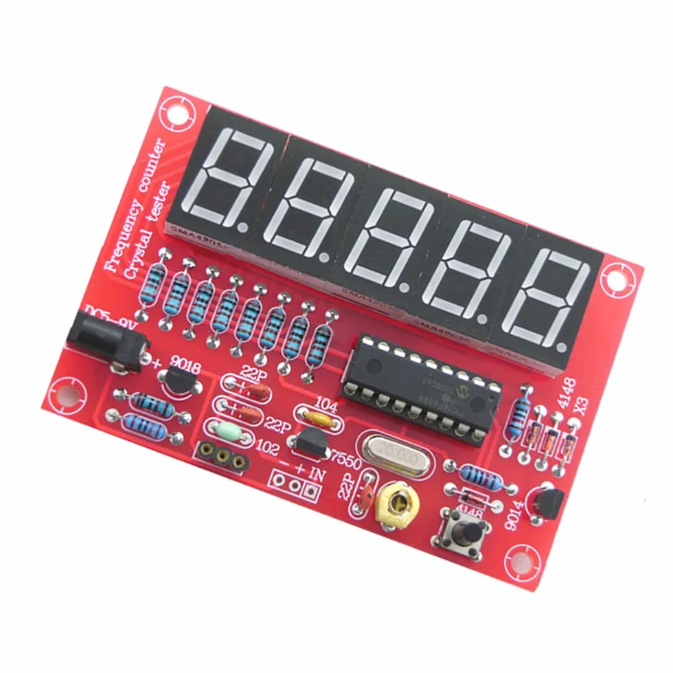 Chesoon Medidor de frecuencia 1-50MHz Pantalla LED digital Oscilador de cristal Alta precisión