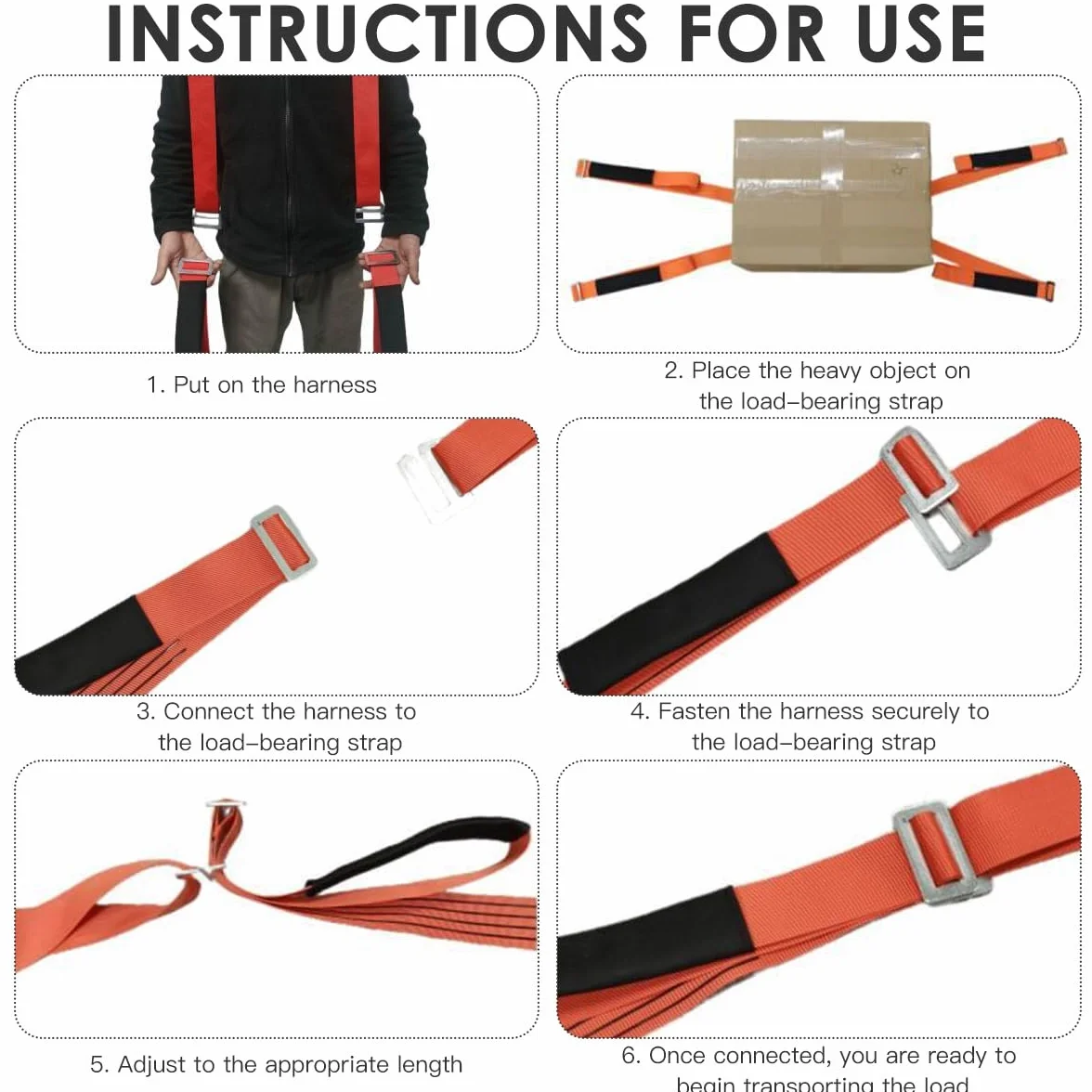 Correas para Levantar Muebles Pesados, 4 Piezas, para Electrodomésticos, Transporte para 2 Personas