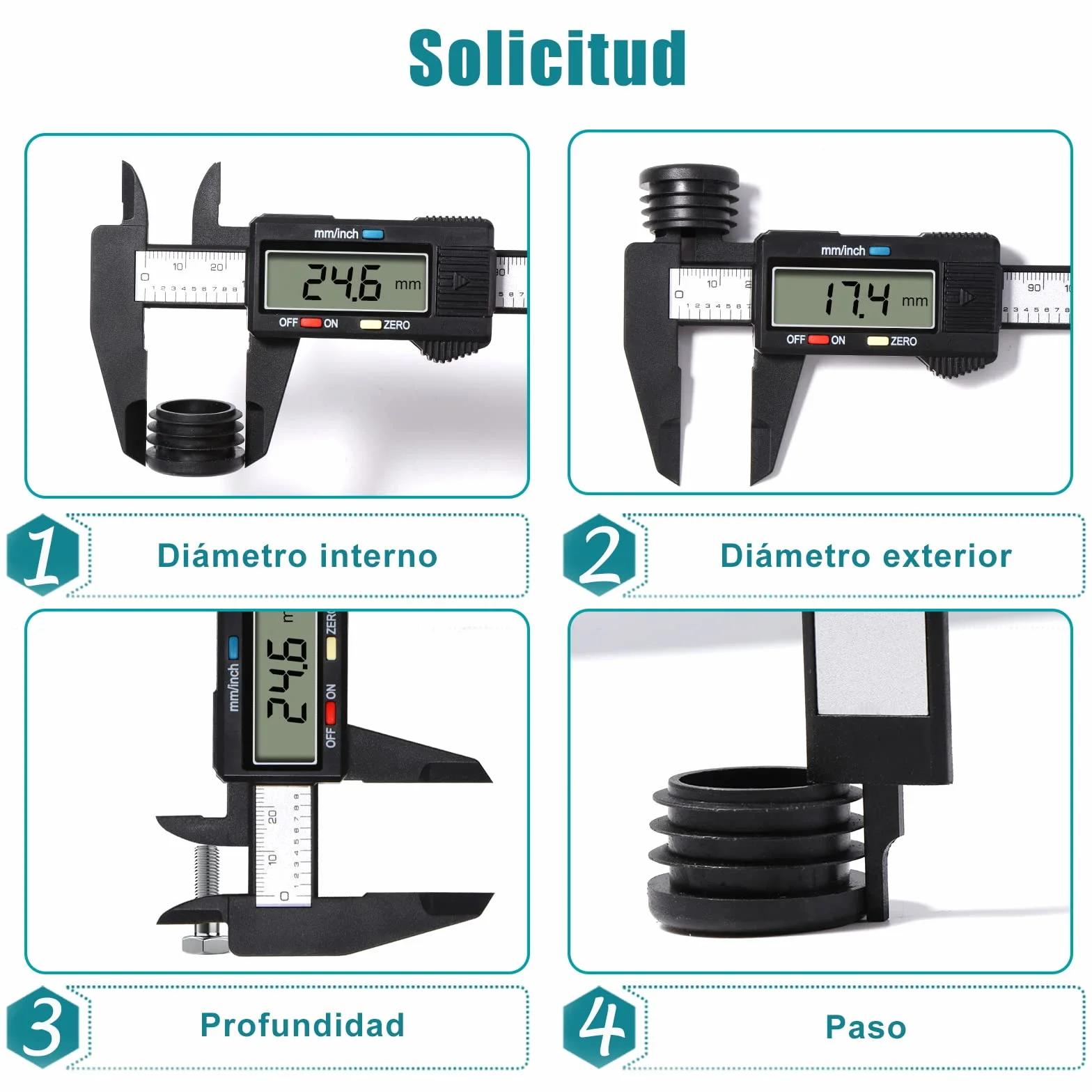 Vinabo Calibre Digital Pie de Rey 150 mm 6 Pulgadas Pantalla LCD Grande Mediciones Externas Internas Profundidad Paso