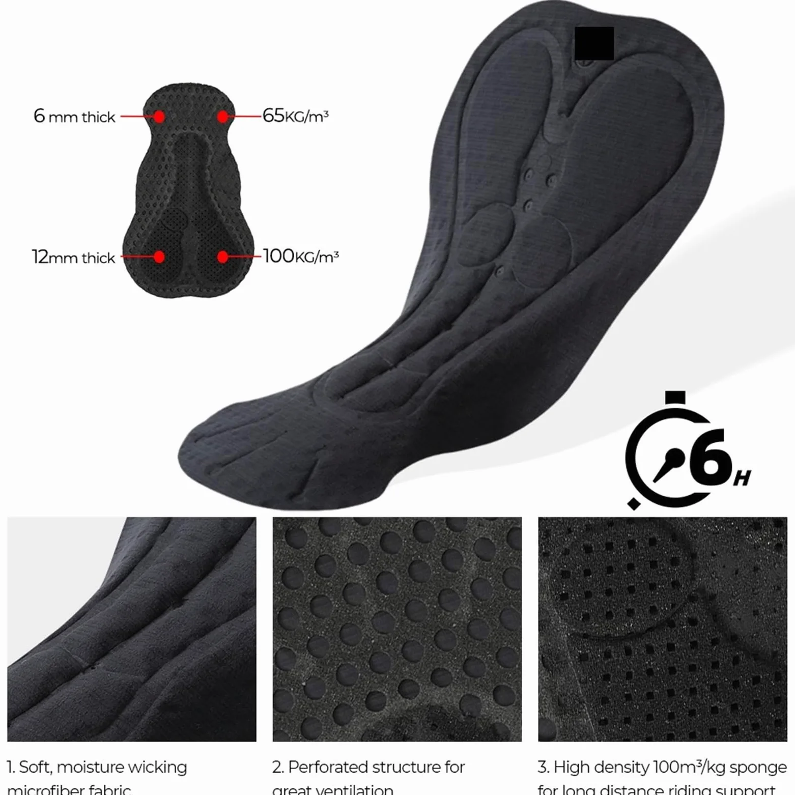Pantalón largo con peto ciclista Pantalones largos con pechera for ciclismo de invierno, mallas for bicicleta de montaña, pantalones transpirables con almohadilla de Gel, pantalones profesionales de l