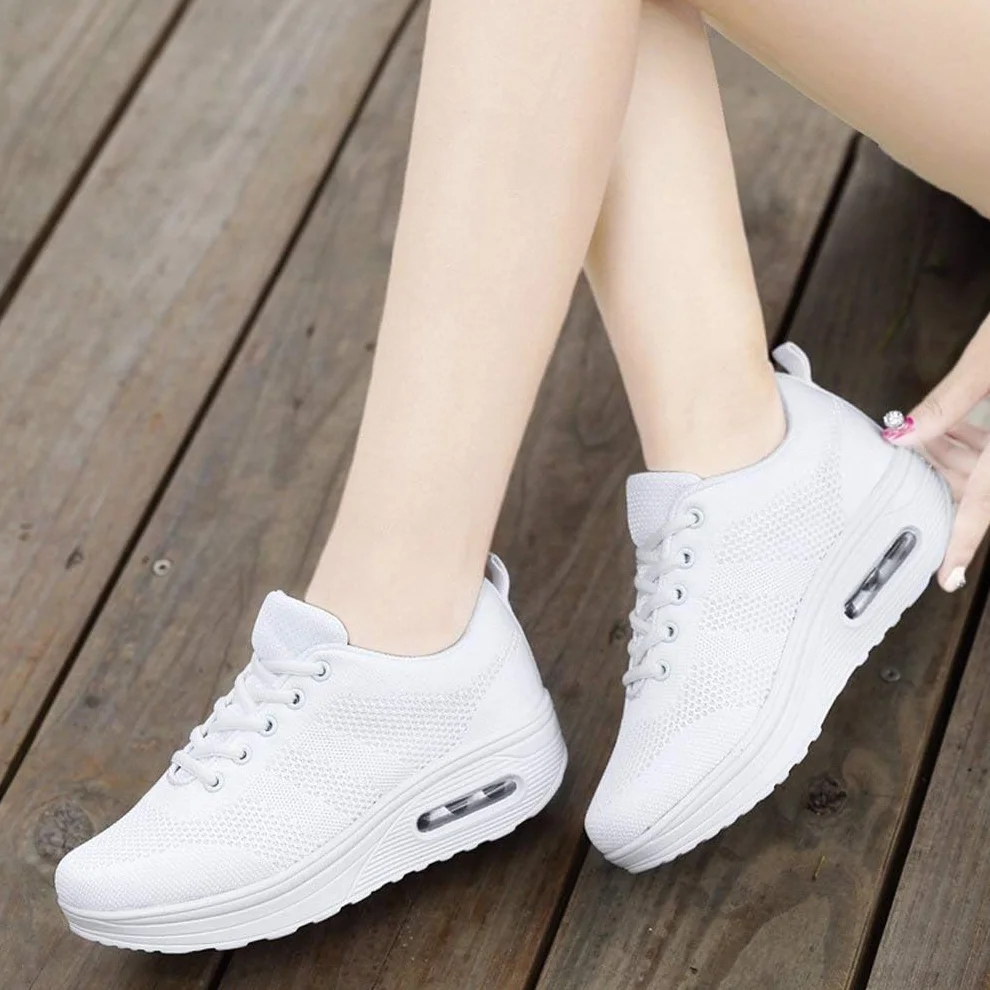 Mujer Zapatillas de Deporte Malla Air Cuña Cómodos Sneakers Mujer Casual Transpirables Running Senderismo Ligero Mesh Zapatillas