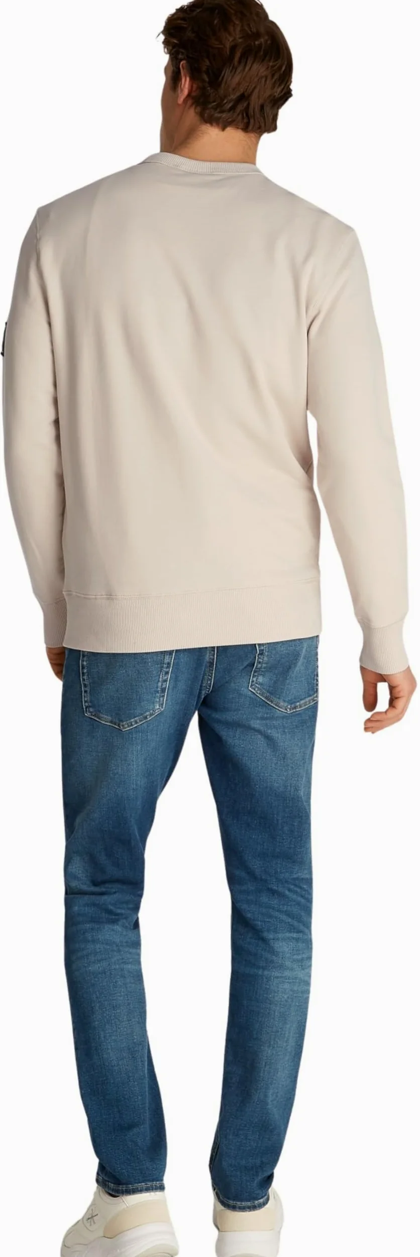 Calvin Klein Sudadera Hombre Badge Crew Neck de algodón