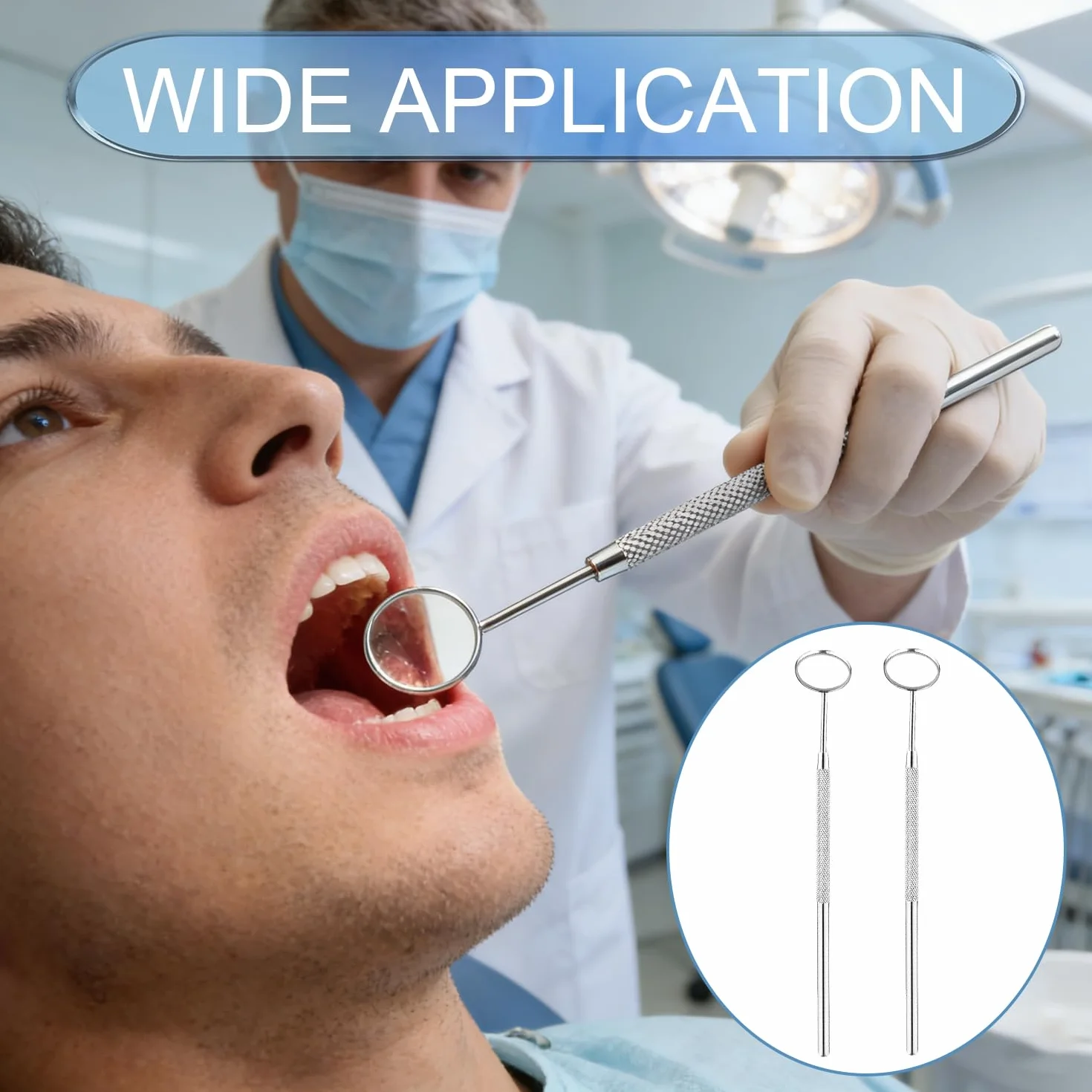 Espejos orales de acero inoxidable antiempañamiento para dientes, perros, dentistas y extensiones de pestañas