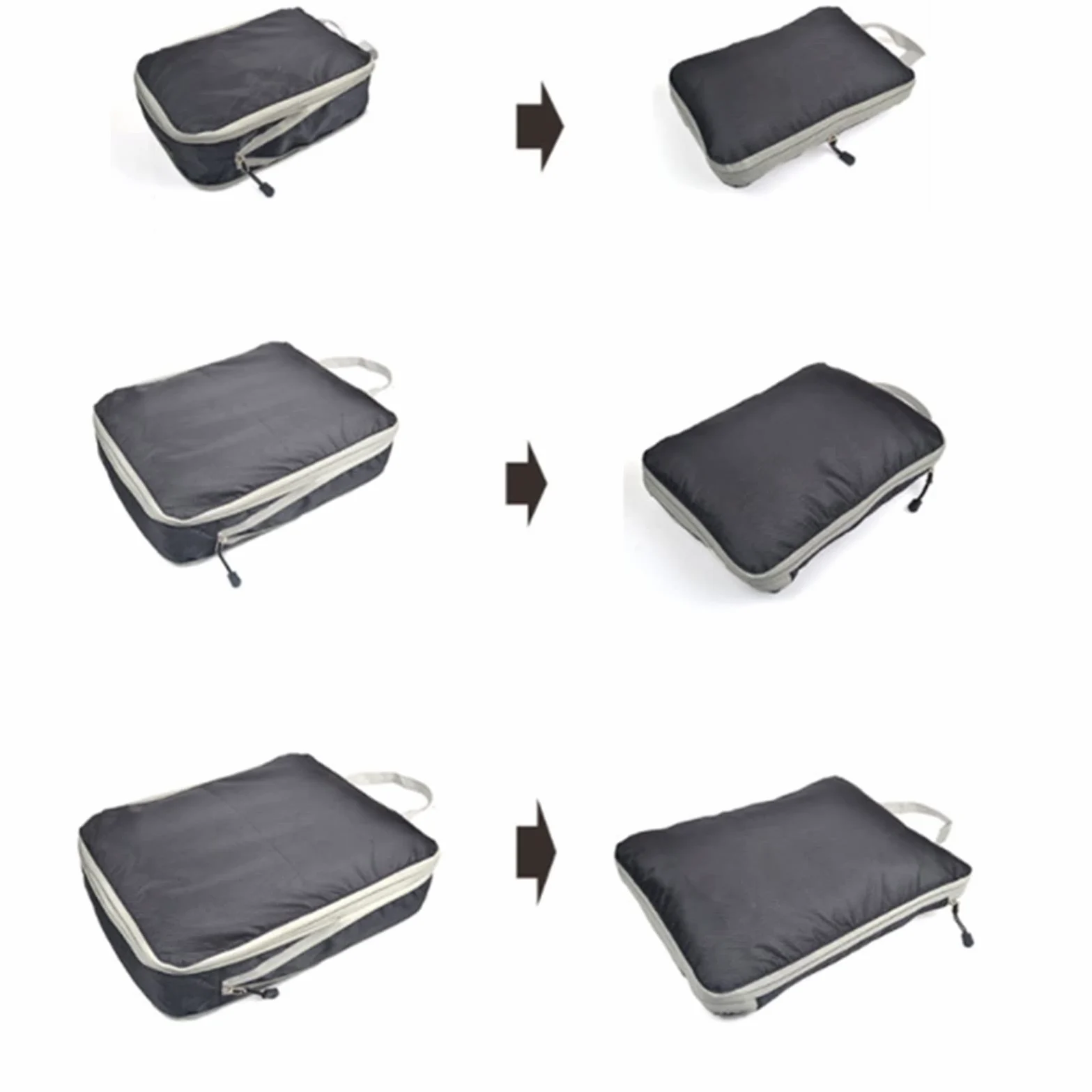 Genérico Bolsa De Almacenamiento De Compresión, Nailon Impermeable, Almacenamiento De Viaje, Plegable, Gran Capacidad (Black)
