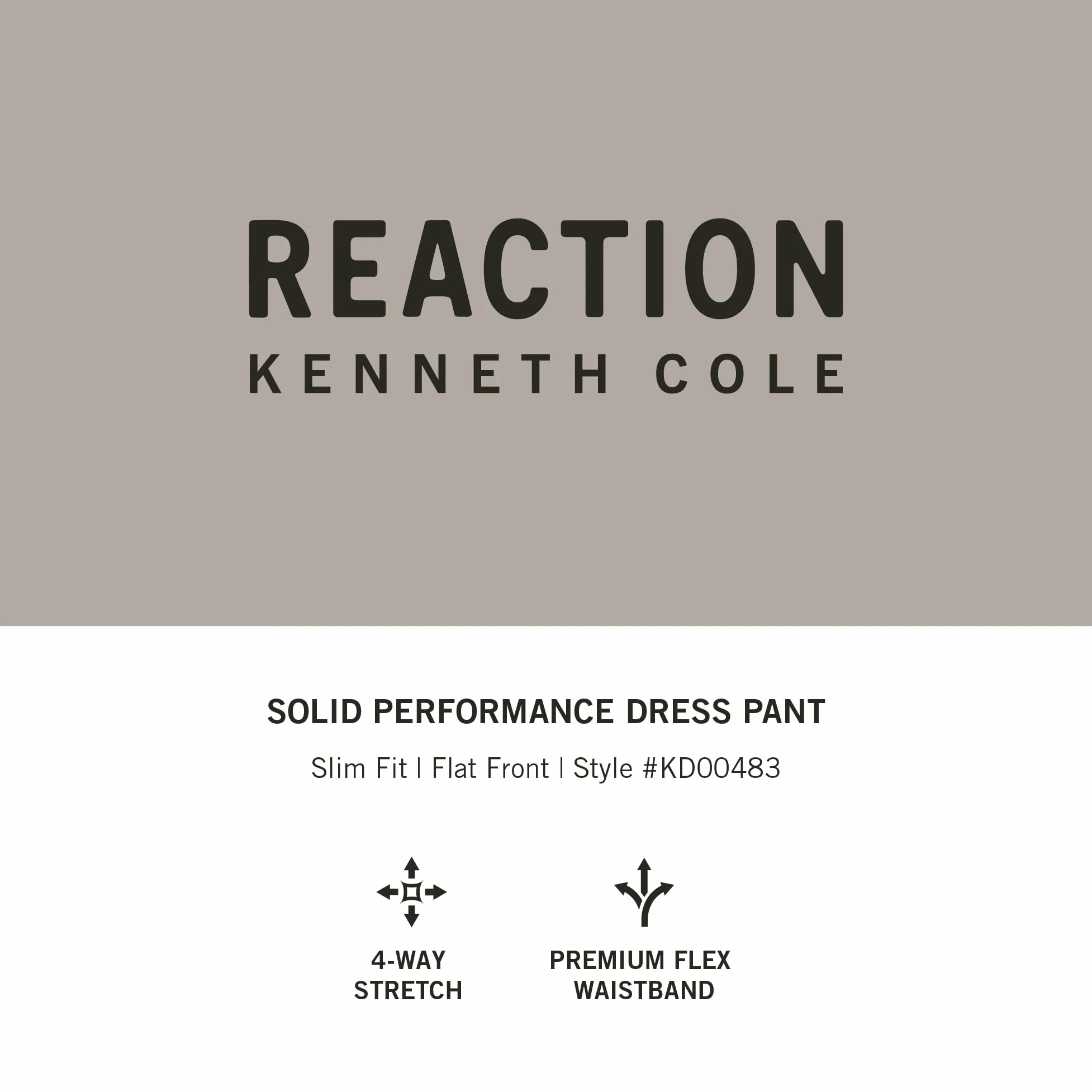 Kenneth Cole Reaction Premium Solid Dress Pant Pantalones para Vestir para Hombre