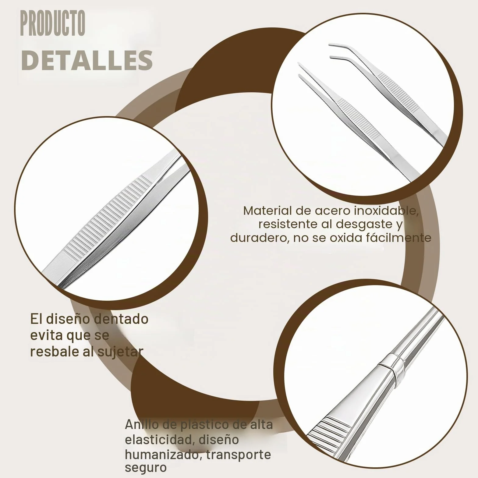 Pinzas Sanitarias de Acero Inoxidable 14 cm 2 Unidades Antideslizantes Punta Fina y Ancha Quirúrgicas