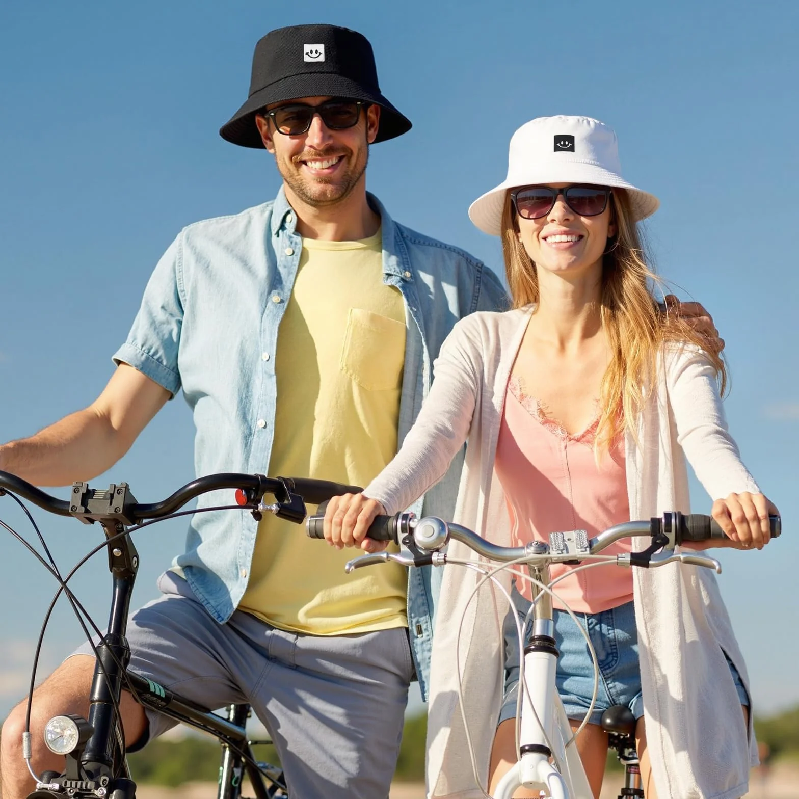 2 Piezas Gorro Pescador Hombre Mujer, Bucket Hat Algodón Plegable Sombrero de Cubo Verano Sombrero de Pesca Sombrero de Sol de Playa para Excursionismo Cámping Viaje Senderismo (Negro, Blanco)