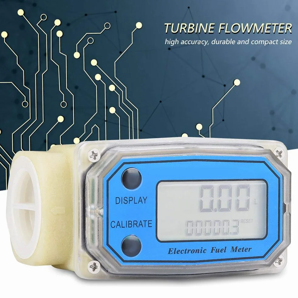 Medidor de flujo de turbina digital 1" NPT 15-120 l/min medidor de agua combustible aceite