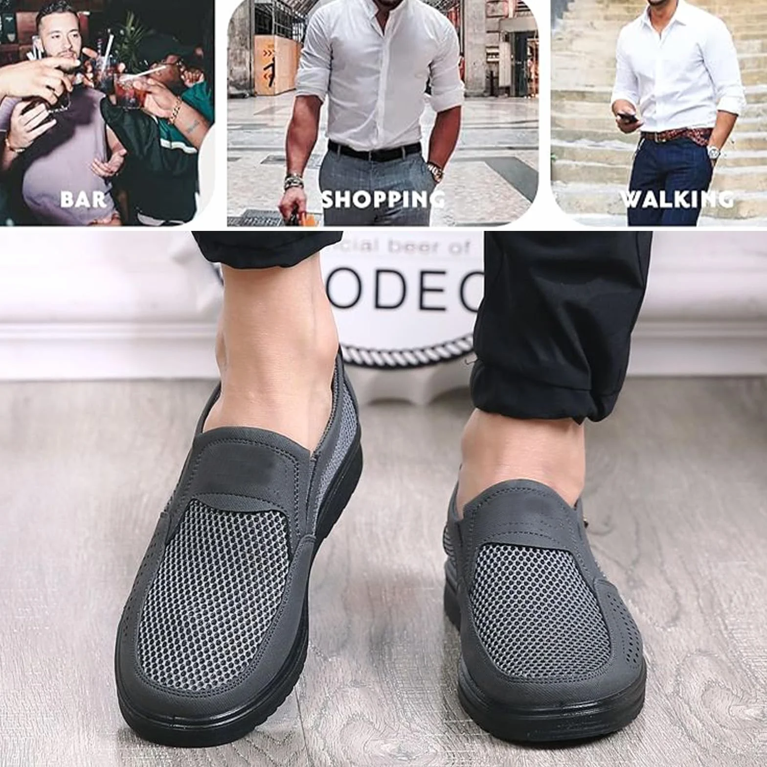 Zapatos ortopédicos de malla transpirable para hombre, cómodos, ligeros, antideslizantes, para verano, al aire libre, cómodos y ligeros