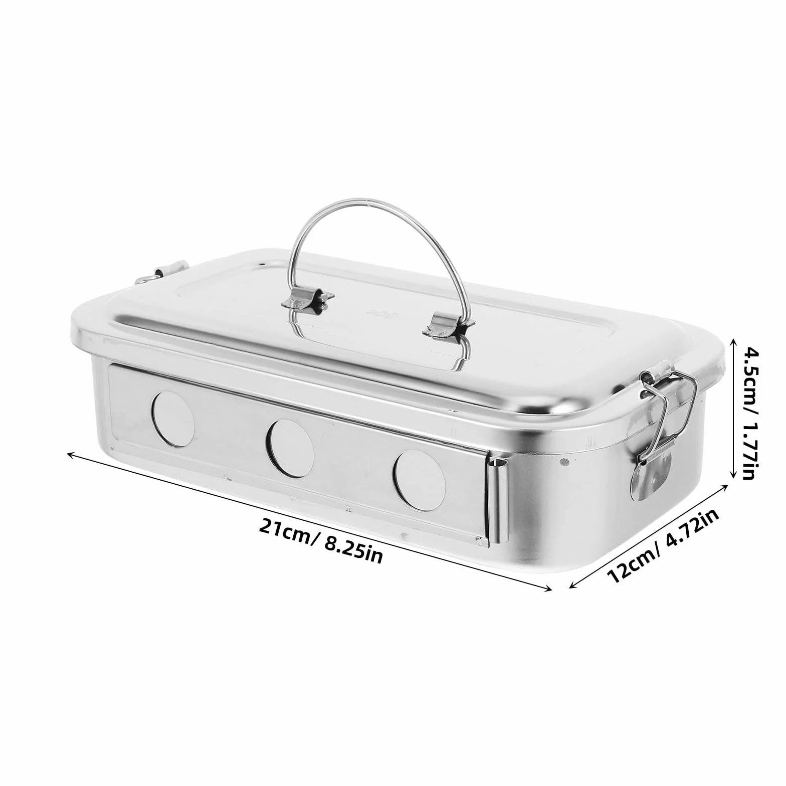 Caja de Acero Inoxidable para Instrumentos Médicos con Tapa y Orificios Bandeja de Esterilización