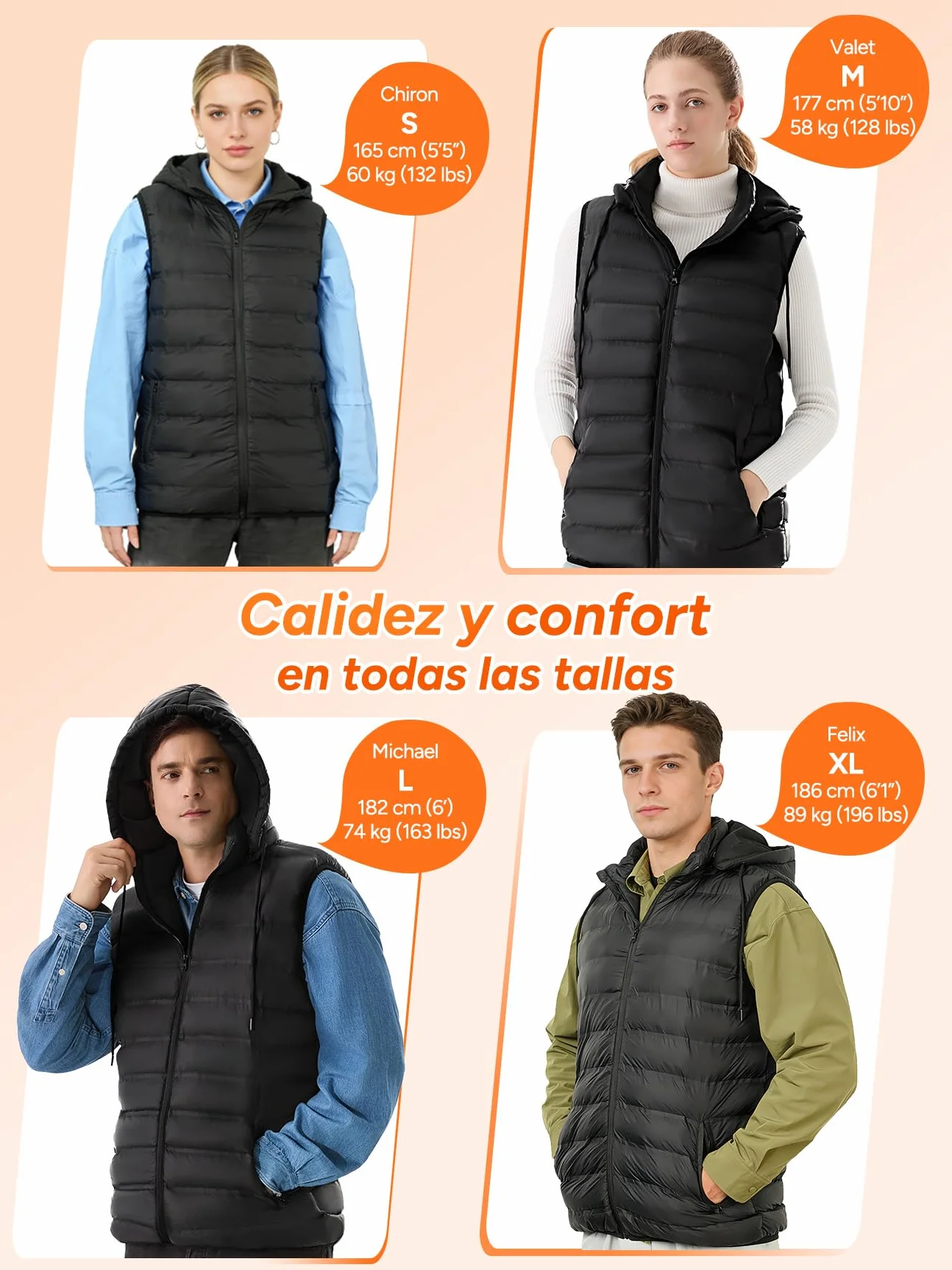 DR.PREPARE Chaleco Calefactable con Capucha para Hombre y Mujer, Batería de 7,4 V 16000 mAh, 3 Niveles de Calefacción 10 Zonas Chaleco Térmico para Esquí Pesca Senderismo Camping
