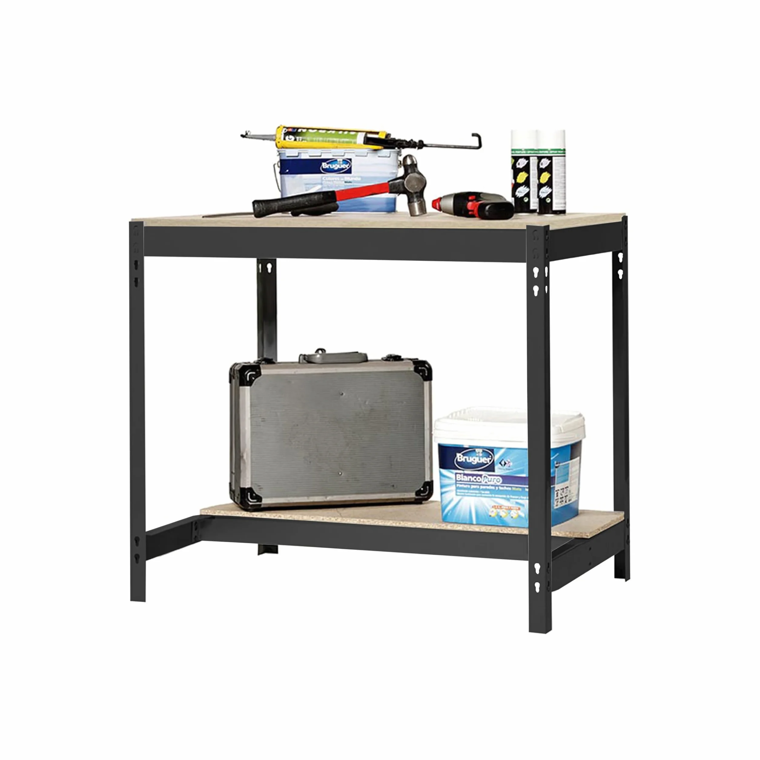 Simon Rack Mesa de Trabajo Taller 910x760 mm 400 kg Antracita/Madera BT-0