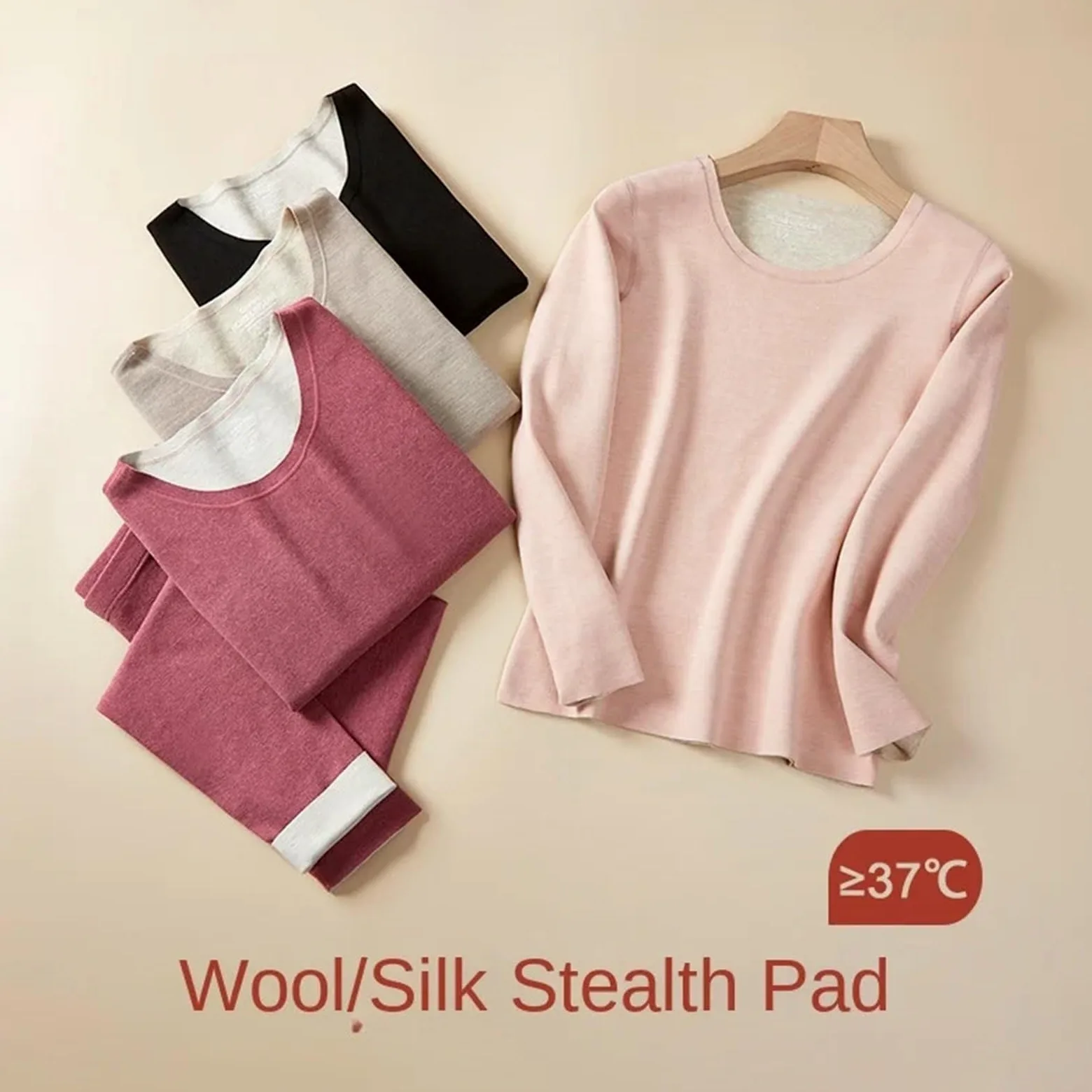 Conjunto de Ropa Interior térmica Lana y Seda cálida for Mujeres Mayores, Base calefactora otoño-Invierno, Calzoncillos Largos Gruesos para Esquí,Moto