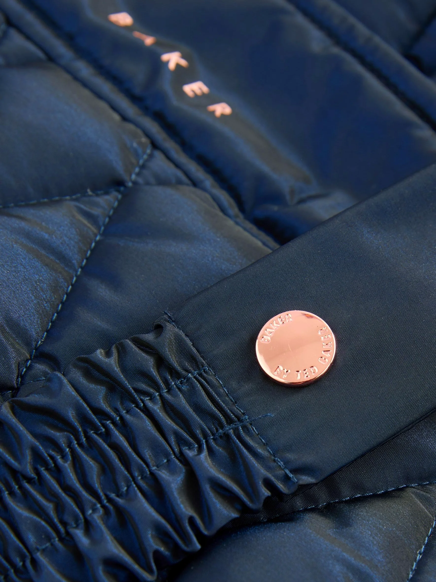 Niñas Abrigo acolchado de peso medio e impermeable con cinturón