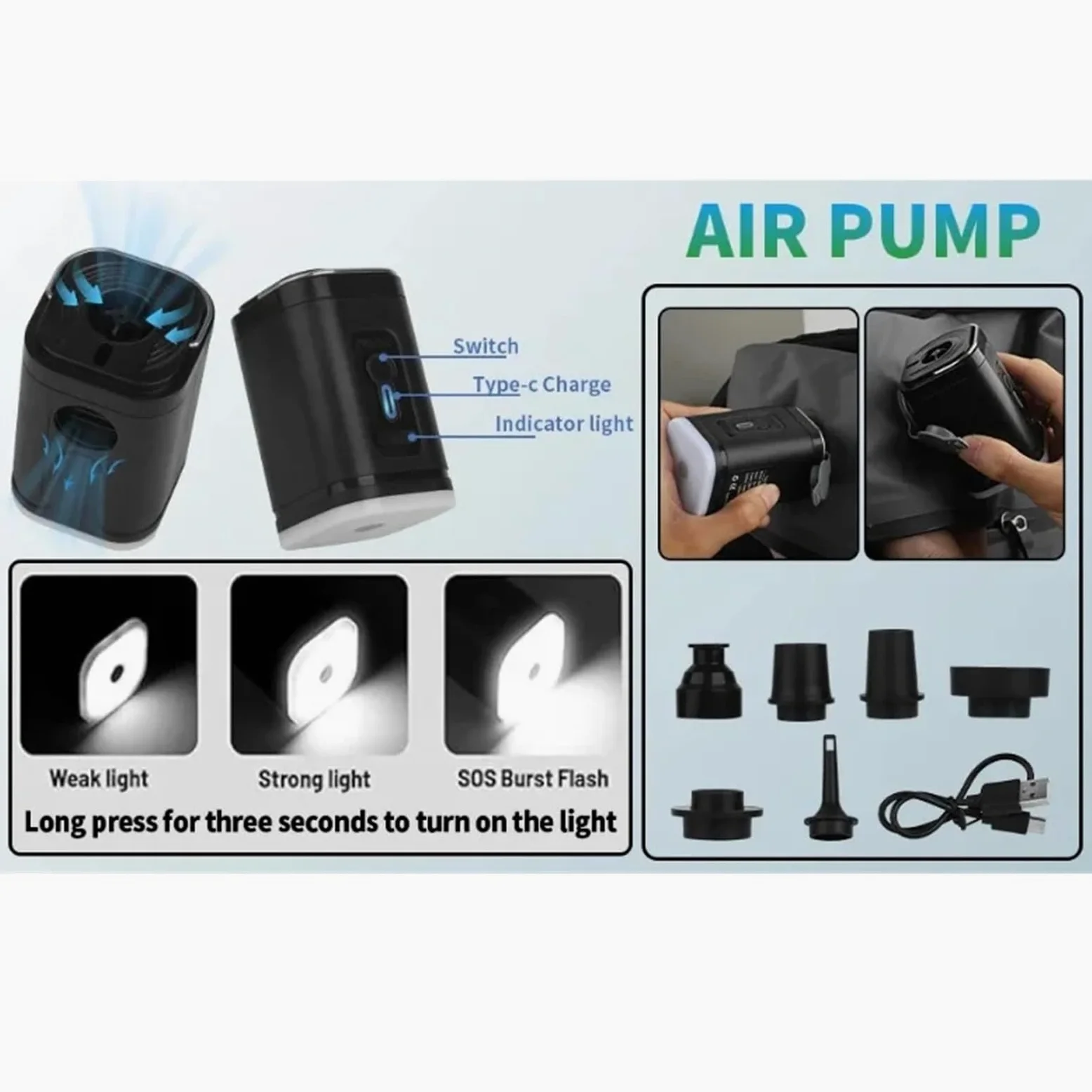 Bolsa De Almacenamiento De Compresión Bolsa de almacenamiento de ropa reutilizable con bomba de aire de 17L, mochila de compresión de viaje, bolsa de equipaje(1 bag no pump black)