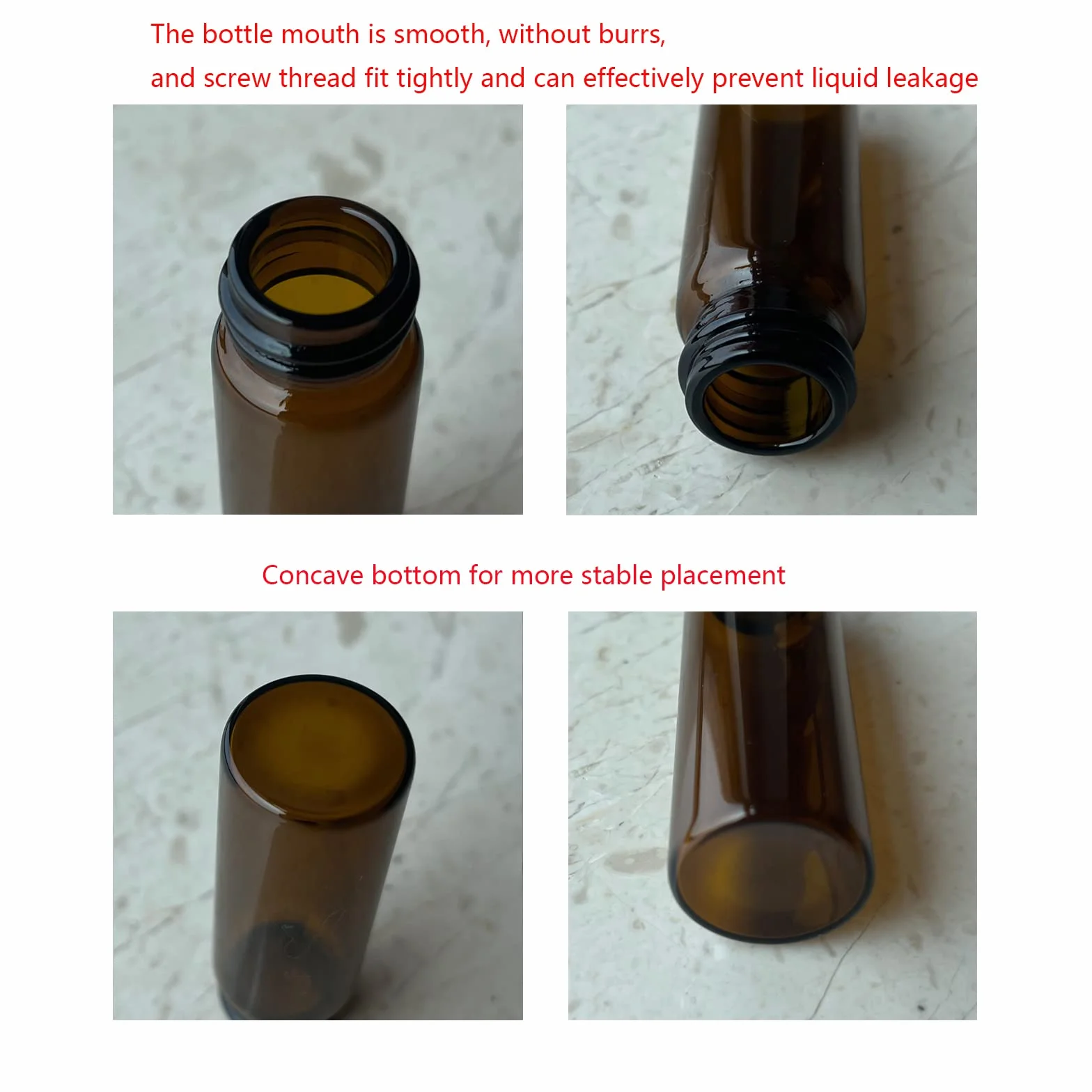 Ámbar Viales de Vidrio 15 ml con Tapones de Rosca y Tapas Interiores de Plástico, Vial de Muestra de Líquido Marrón Pequeño, 50 Unidades