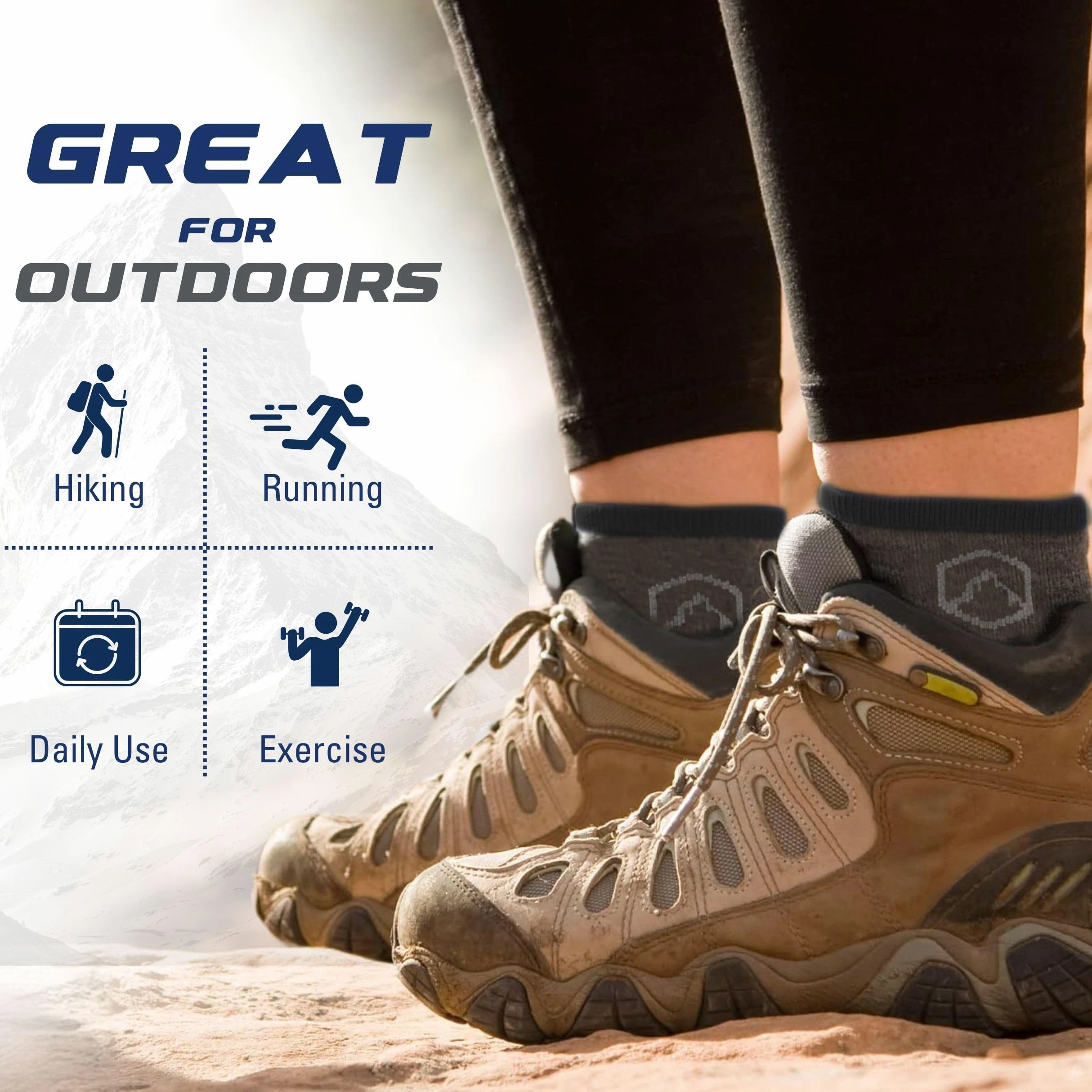 CloudLine Calcetines Quarter Crew-Ultraligeros Correr para Hombre