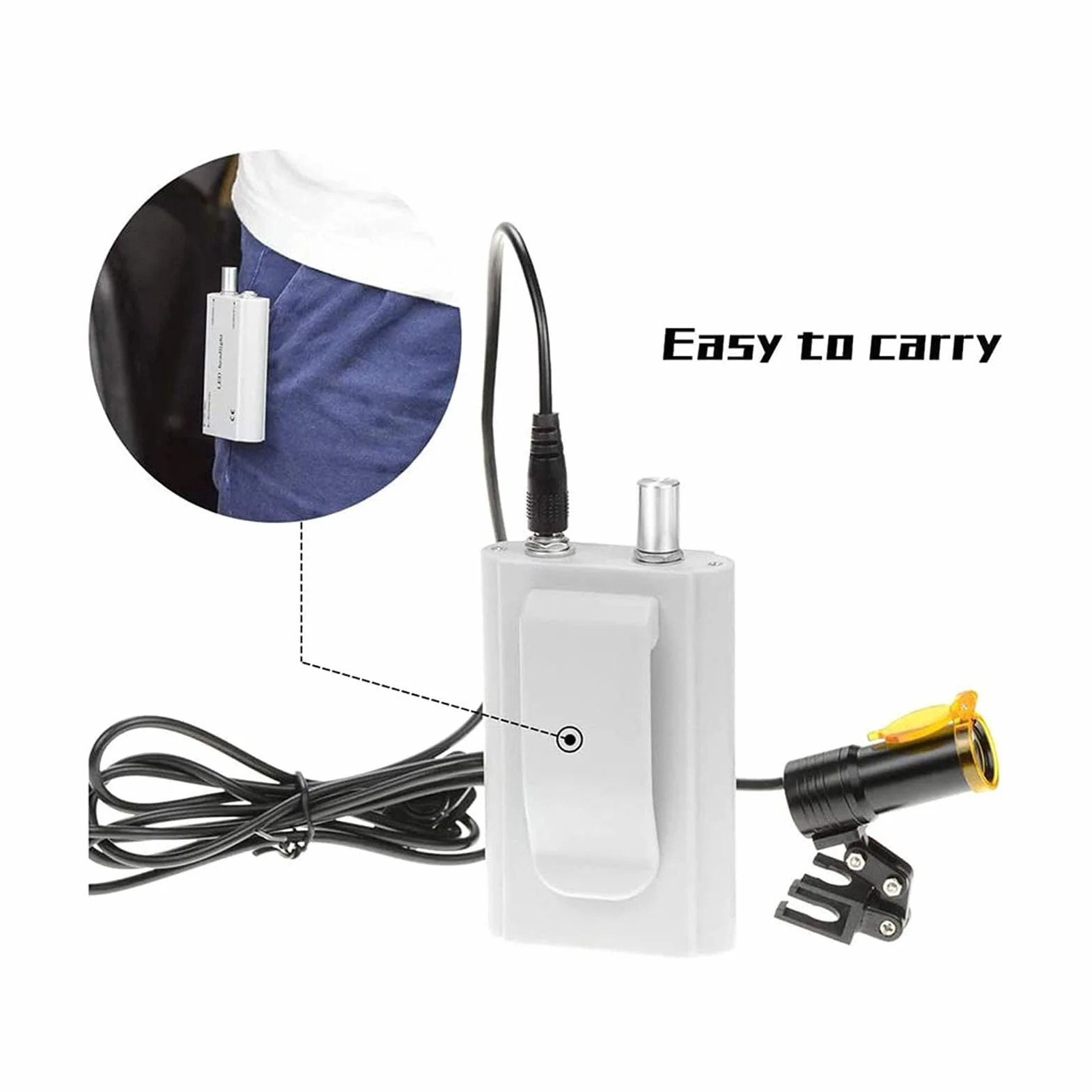 Médico Dental Lupas Quirúrgicas 2.5X 3.5X Vidrio óptico Lupa con LED Luz Cabeza Lámpara Estuche Transporte Silver