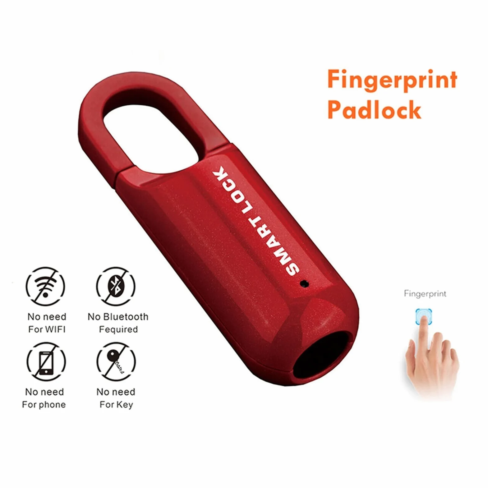 Cerradura inteligente, Mini candado con huella dactilar, electrónico biométrico inteligente, carga USB sin llave for gimnasio, casillero escolar, estuche de viaje, mochila