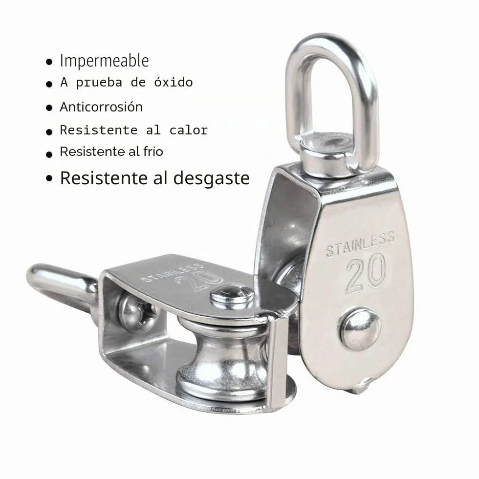 Polea Cuerda M20 Acero Inoxidable 304 Simple Elevación Fijas Exterior Carpas