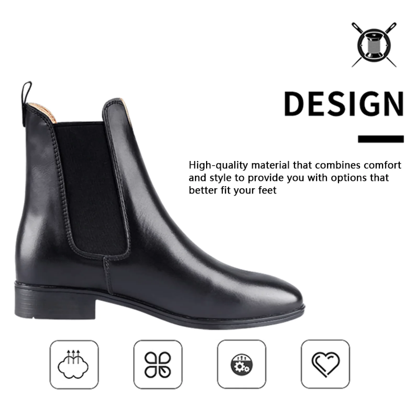 LEBEE Botas de montar a caballo Botas de jogging de piel de vaca Botas de montar,Black-40
