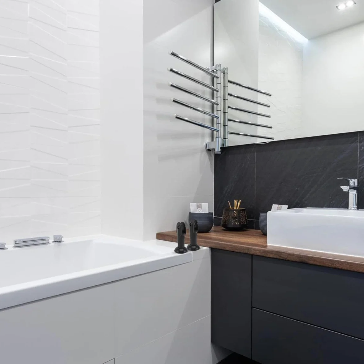 LIFKOME 2 Soportes de Plástico Negro para Mampara de Baño Altura Ajustable Resistente Corrosión