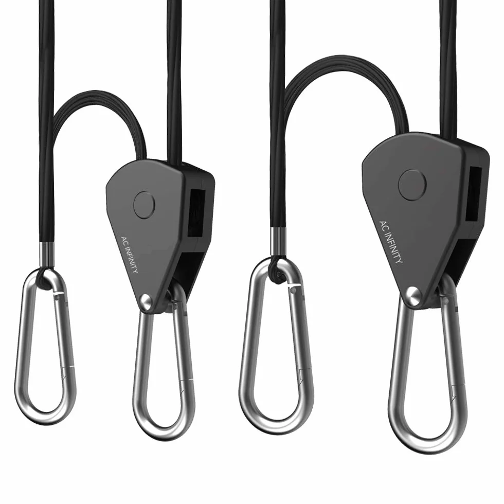 AC Infinity Percha de Cuerda Ajustable 0,3cm Acero Inoxidable Capacidad 150 Libras 1 Par