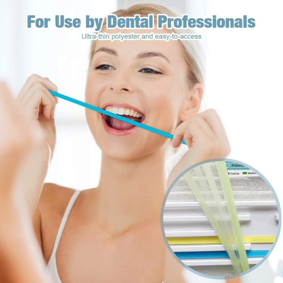 Mizikuu Papel de lija dental 60 piezas tira de pulido interdental para higiene bucal