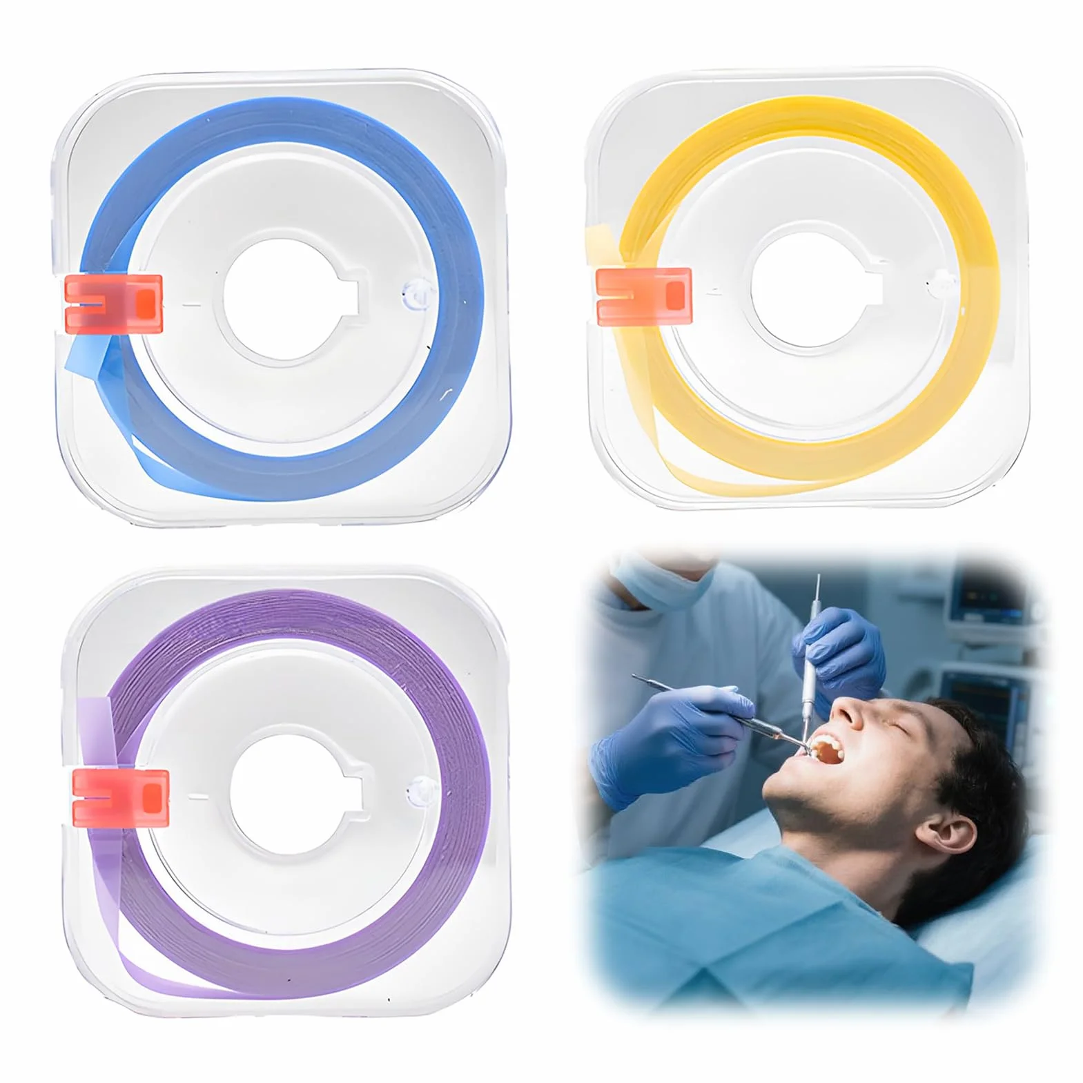 Papel de lija dental 4 mm x 6 m para espacios interdentales, tiras de pulido, 3 rollos