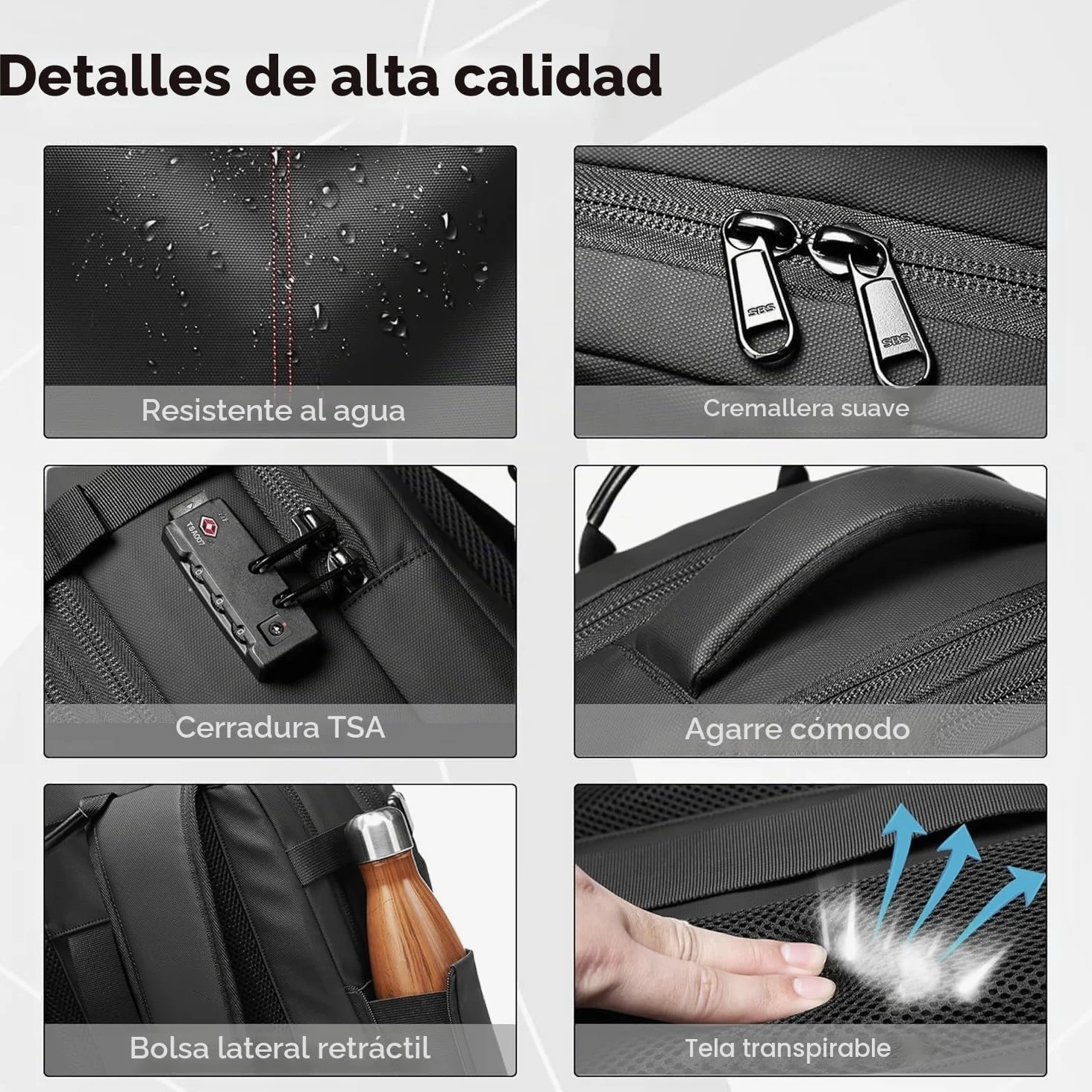 Genérico Mochila de viaje al vacío con bomba – Mochila de compresión de cabina con airbag, antirrobo e impermeable, ampliable hasta 60L para hombre y mujer,Green