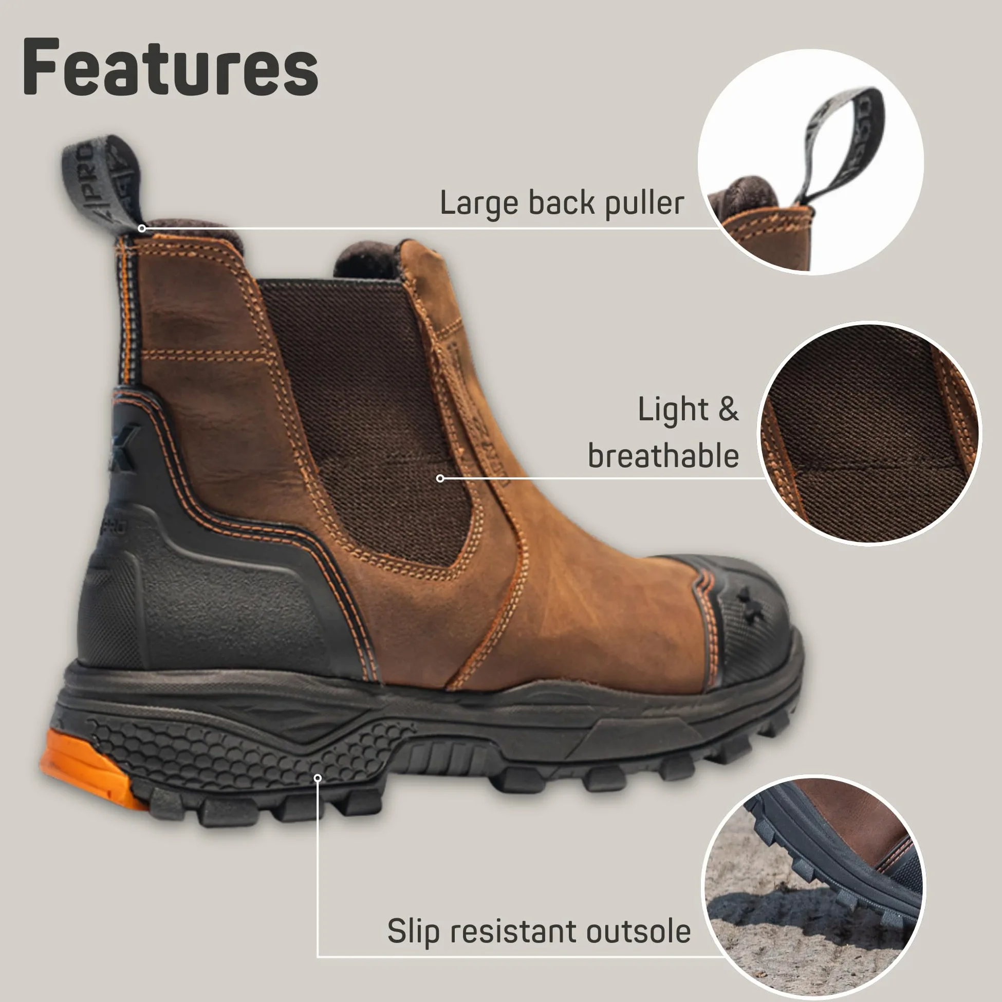 Xpert xp740 Vulcan Mens Negro Composite Toe Seguridad Distribuidor Boot