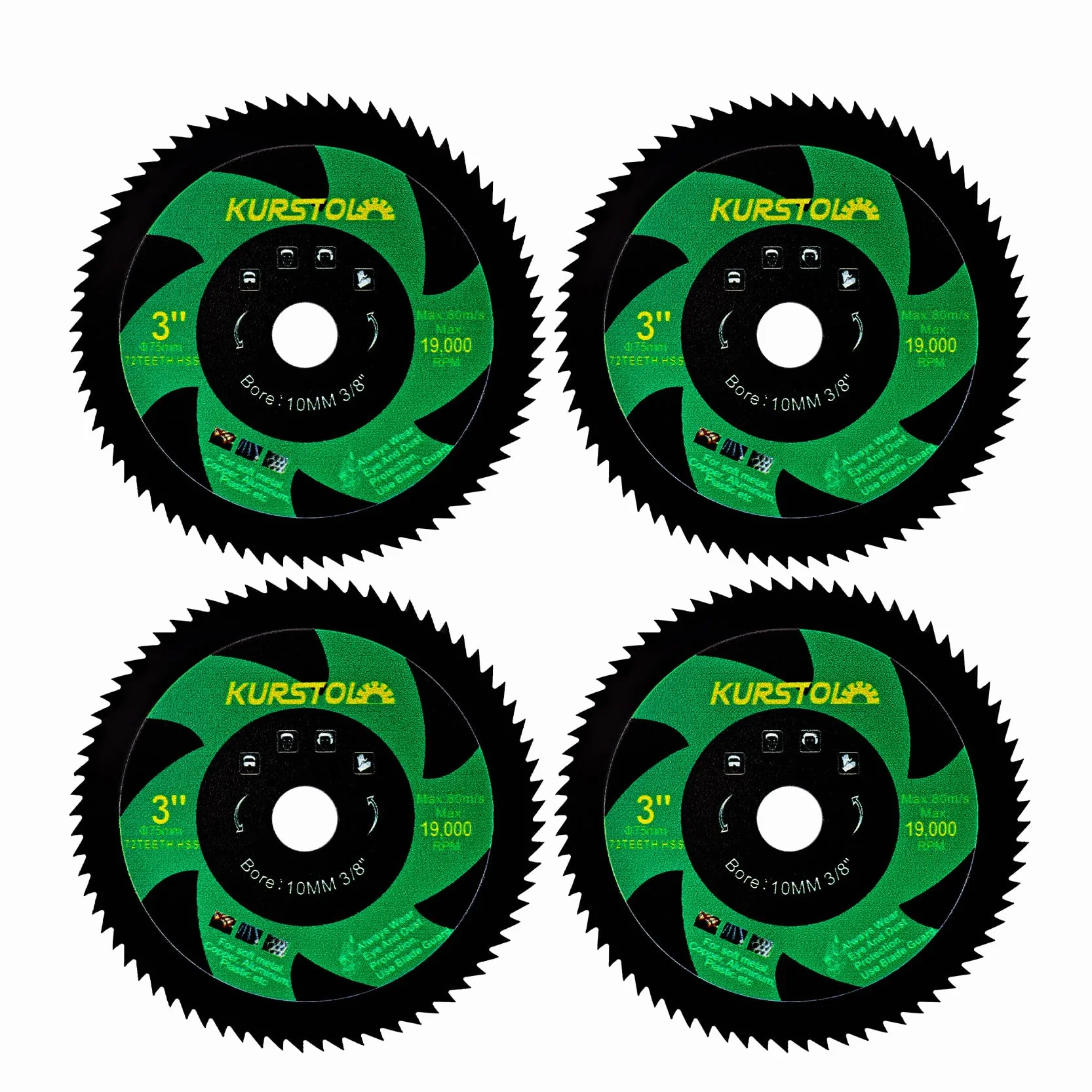Discos HSS para Metal 75mm x 10mm 4 Piezas Corte Metal Blando Cobre Aluminio