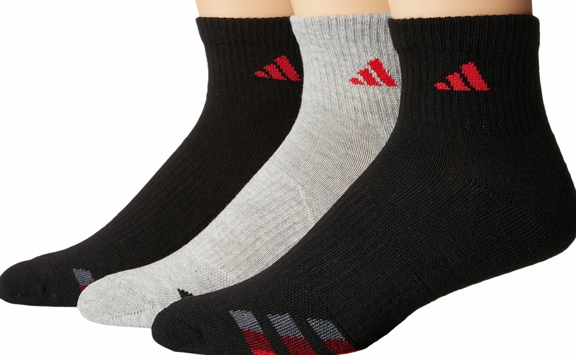 adidas Hombres de Acolchado Quarter Calcetines de compresión (3 Unidades)